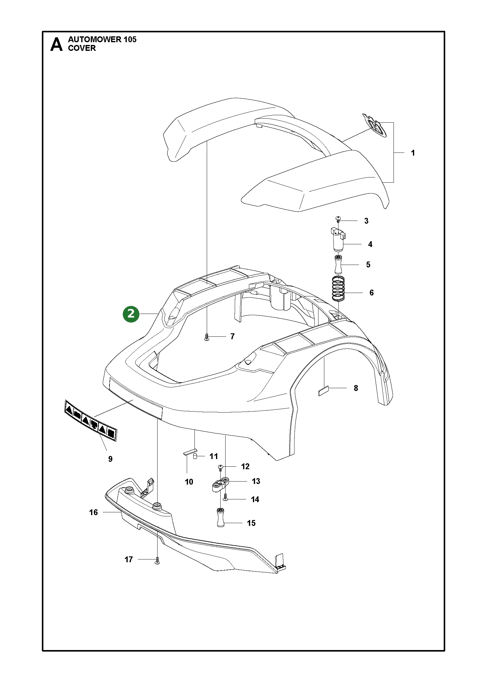 Satz f&uuml;r Husqvarna Automower 105, 308, 305 (bis 2016)