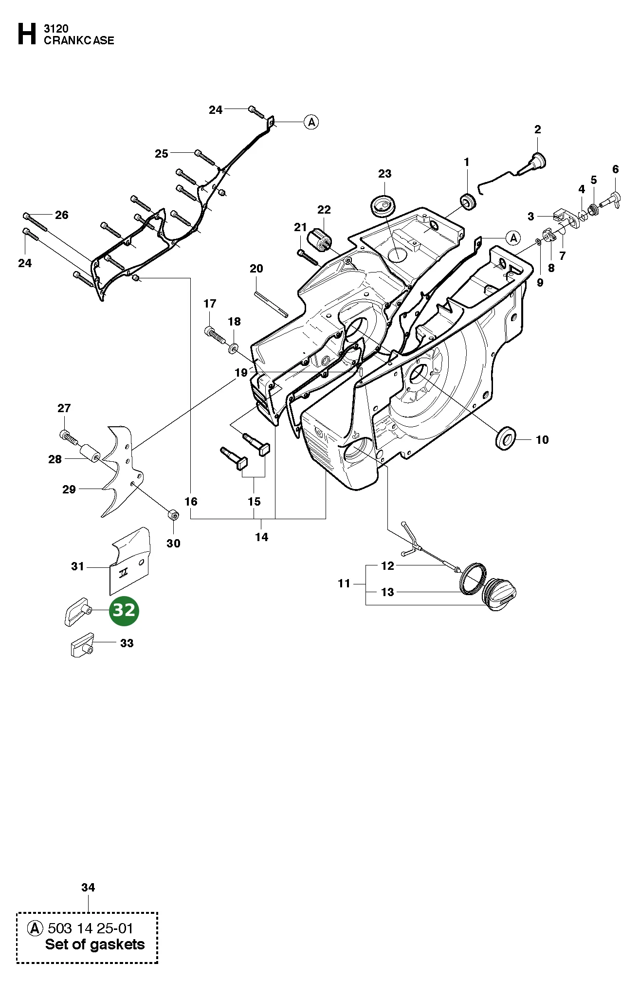 Kettenf&uuml;hrung f&uuml;r Husqvarna Motors&auml;gen...