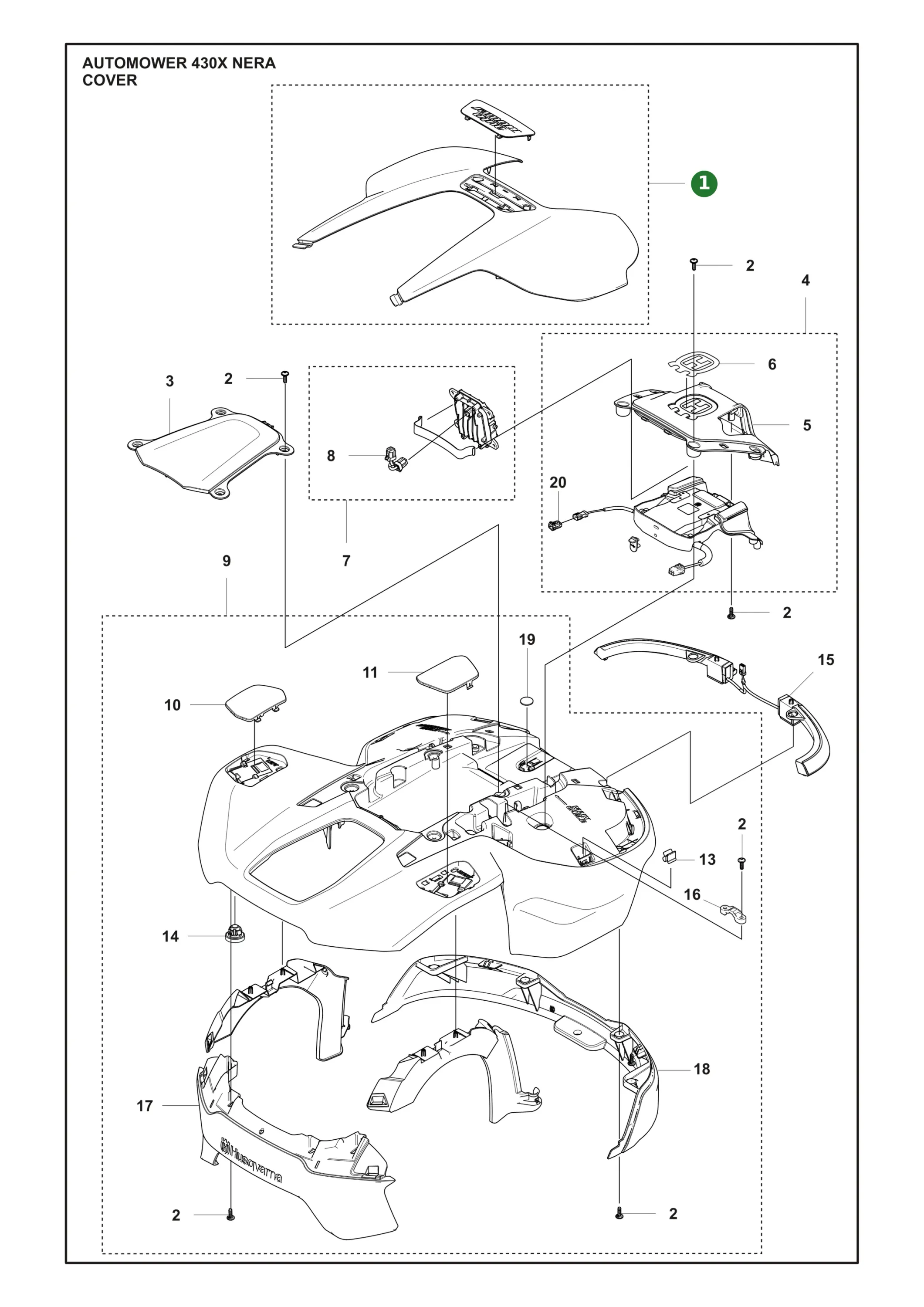 Original Husqvarna Abdeckungssatz oben f&uuml;r Automower...