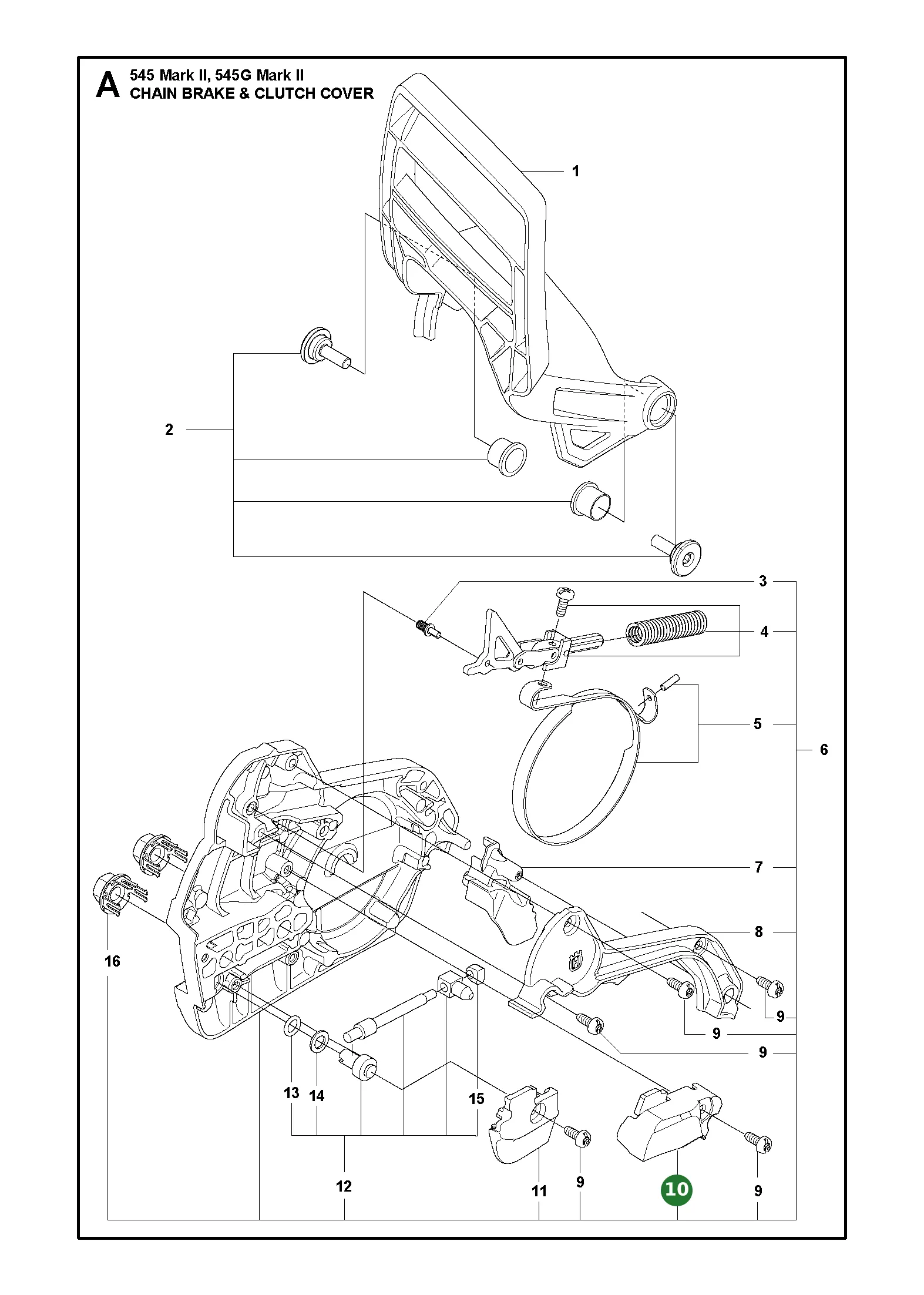 Kettenf&uuml;hrung f&uuml;r Husqvarna Motors&auml;gen 545...