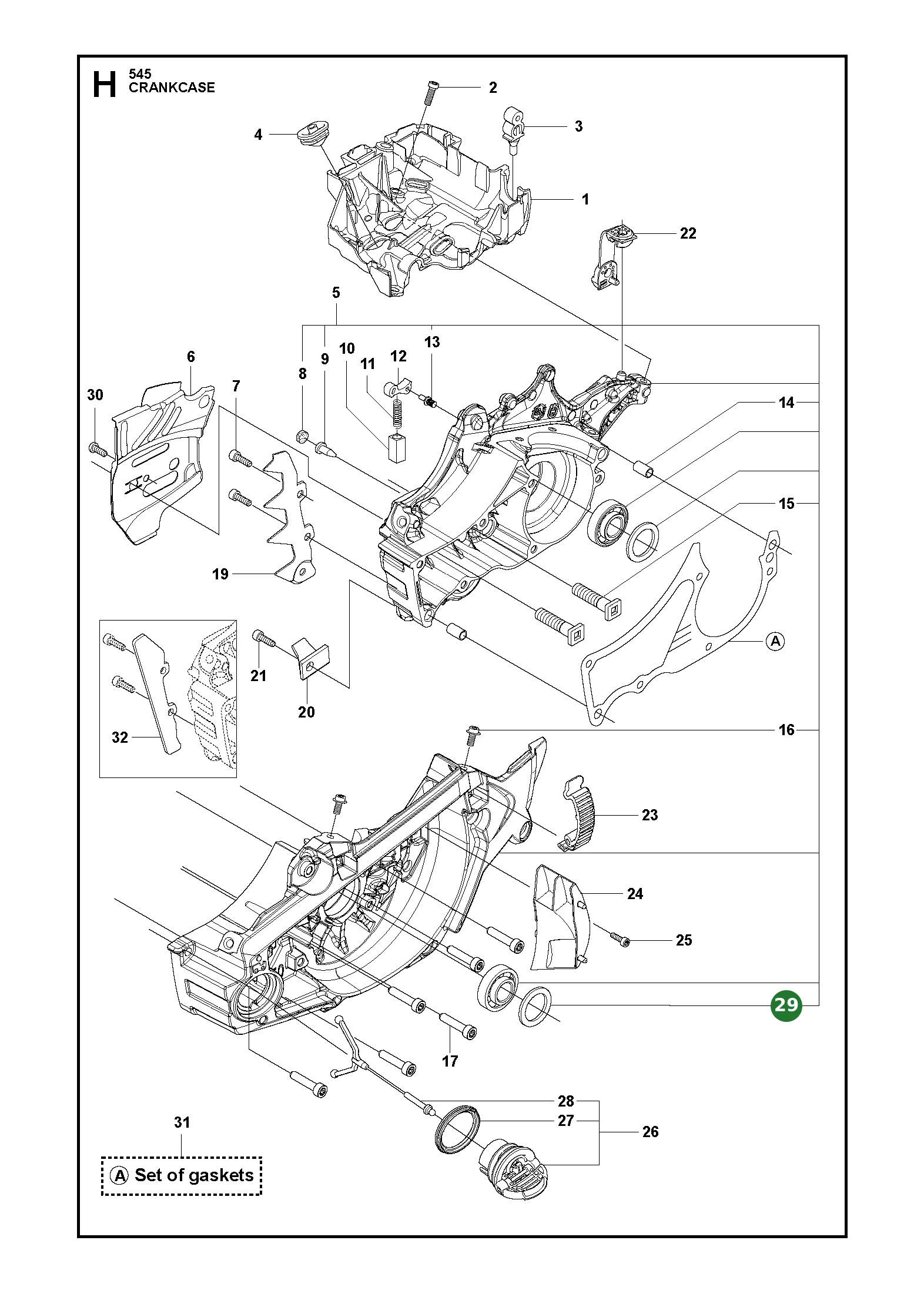 Radialdichtung f&uuml;r Husqvarna Motors&auml;gen 545,...