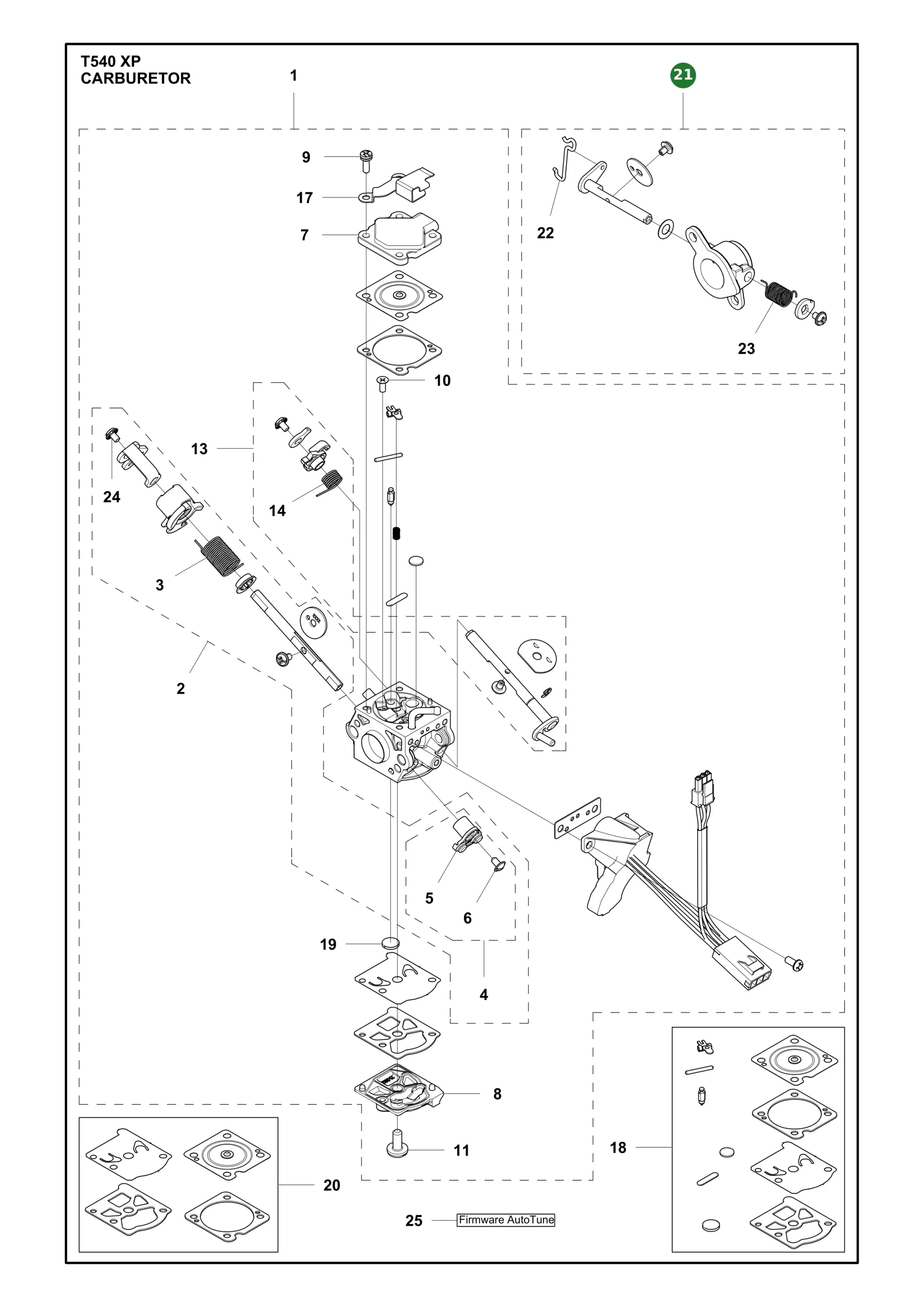 Drosselklappensatz f&uuml;r Husqvarna Motors&auml;gen...