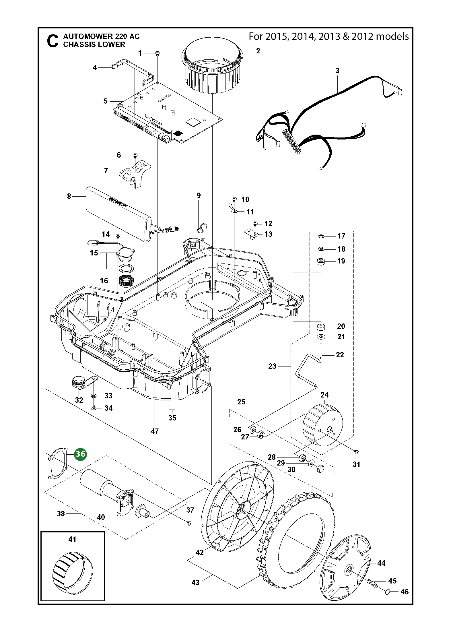 Husqvarna Radmotor Dichtung f&uuml;r 220AC 230ACX 265ACX