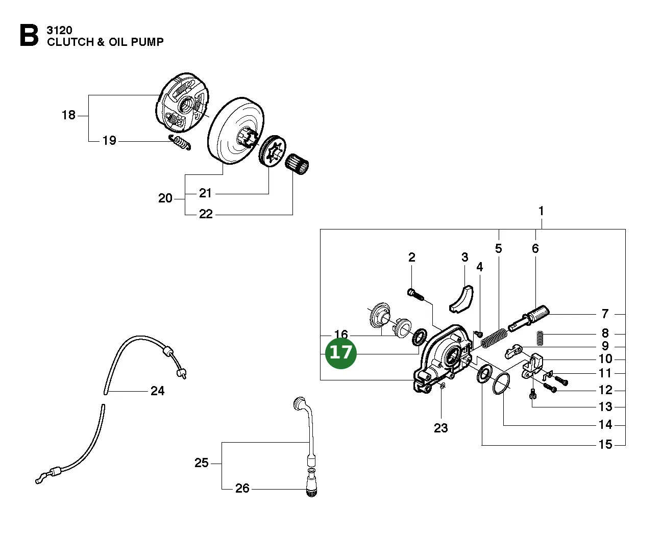 Scheibe f&uuml;r Husqvarna Motors&auml;gen 281, 288,...
