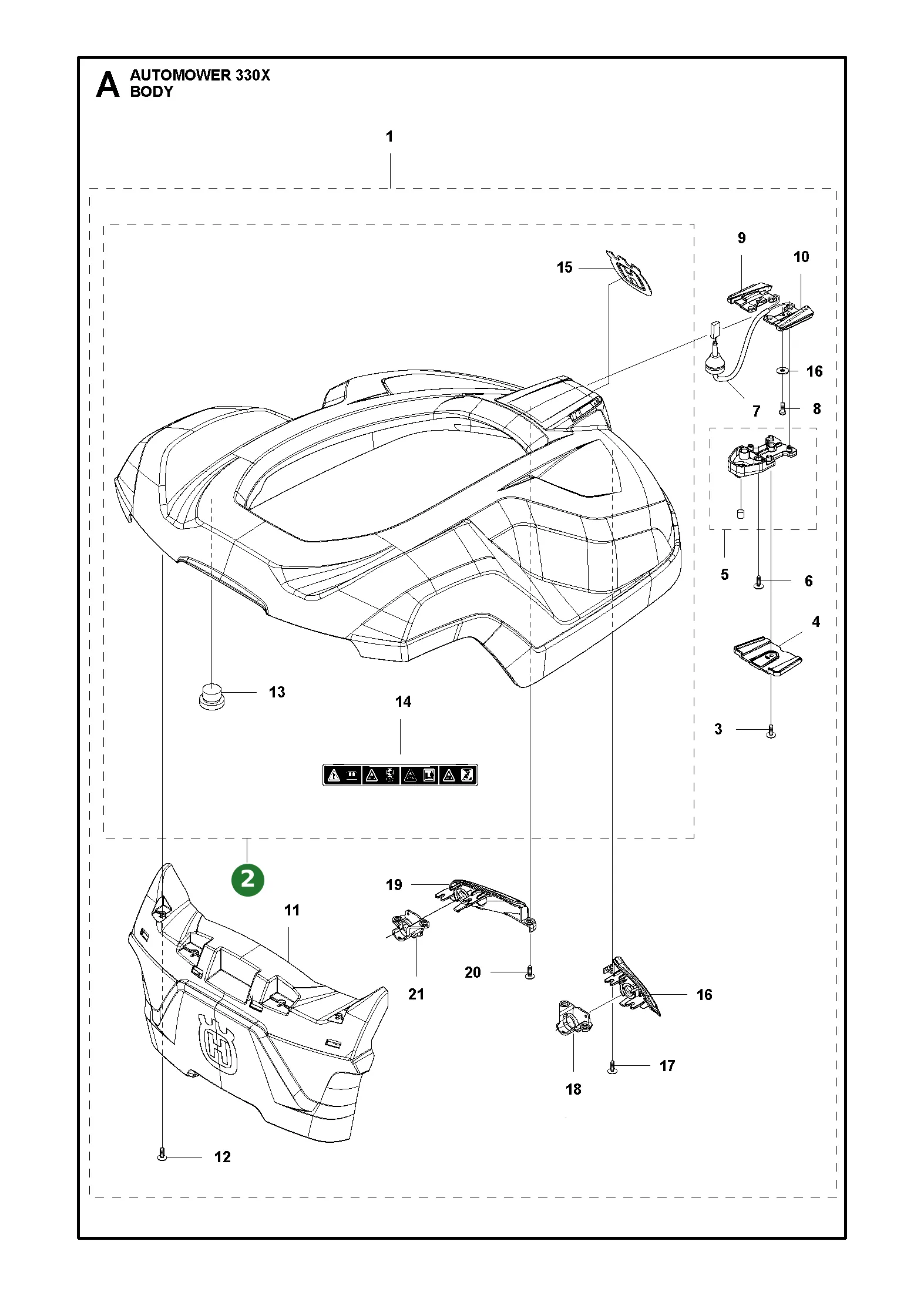 Husqvarna Geh&auml;use f&uuml;r Automower 330X und 430X...