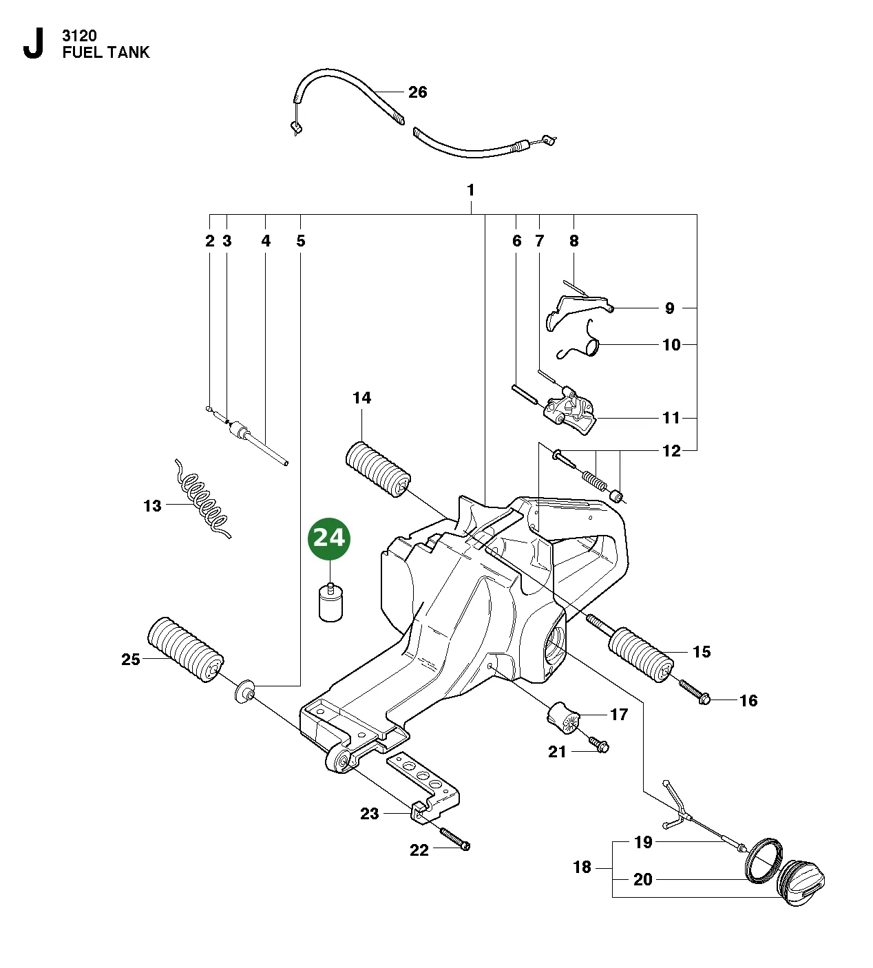 Kraftstofffilter f&uuml;r Husqvarna Motors&auml;gen 281,...