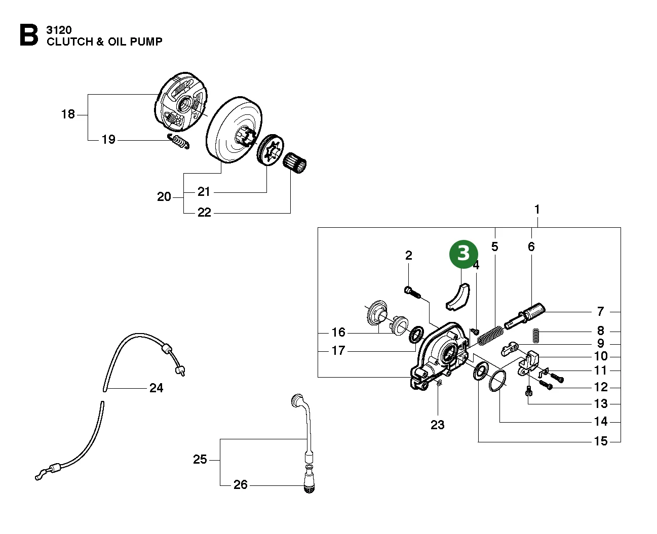 Dichtung f&uuml;r Husqvarna Motors&auml;gen 3120, 3120 XP