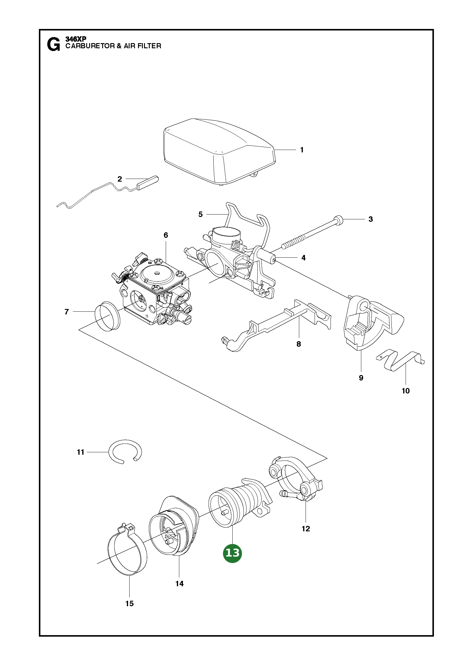 Balg f&uuml;r Husqvarna Motors&auml;gen 340, 351, 345...