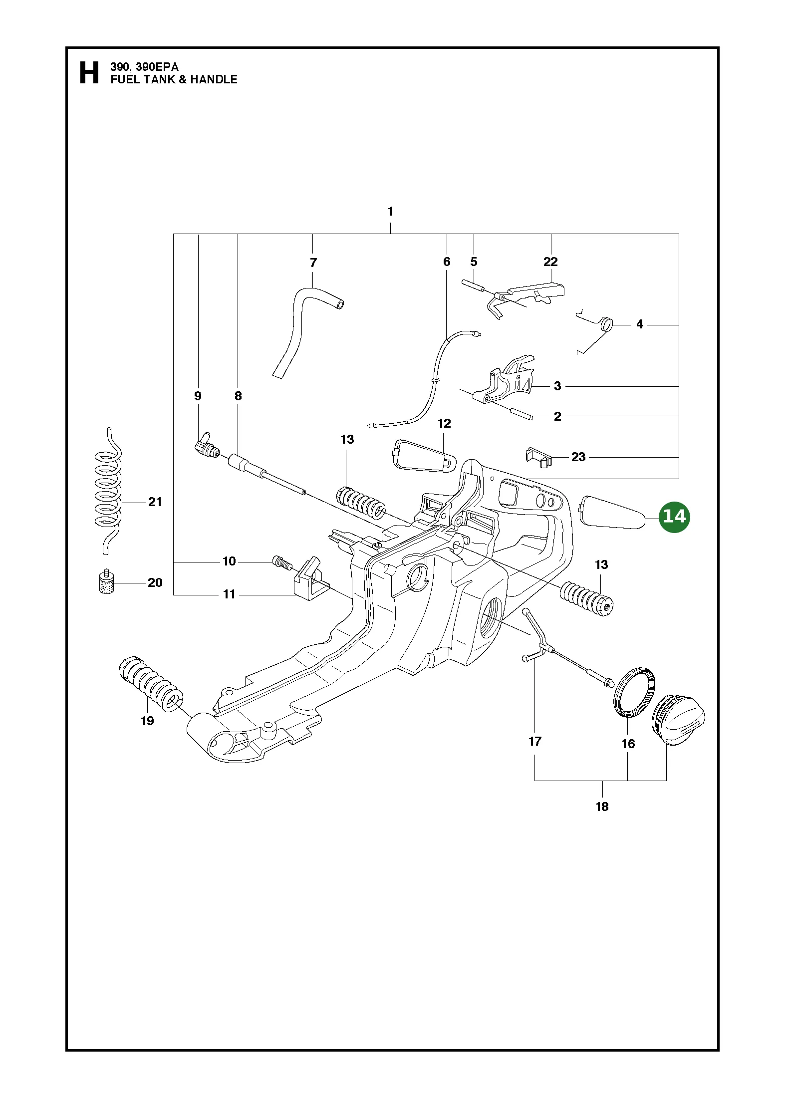 Griffeinlage f&uuml;r Husqvarna Motors&auml;gen 385 XP,...