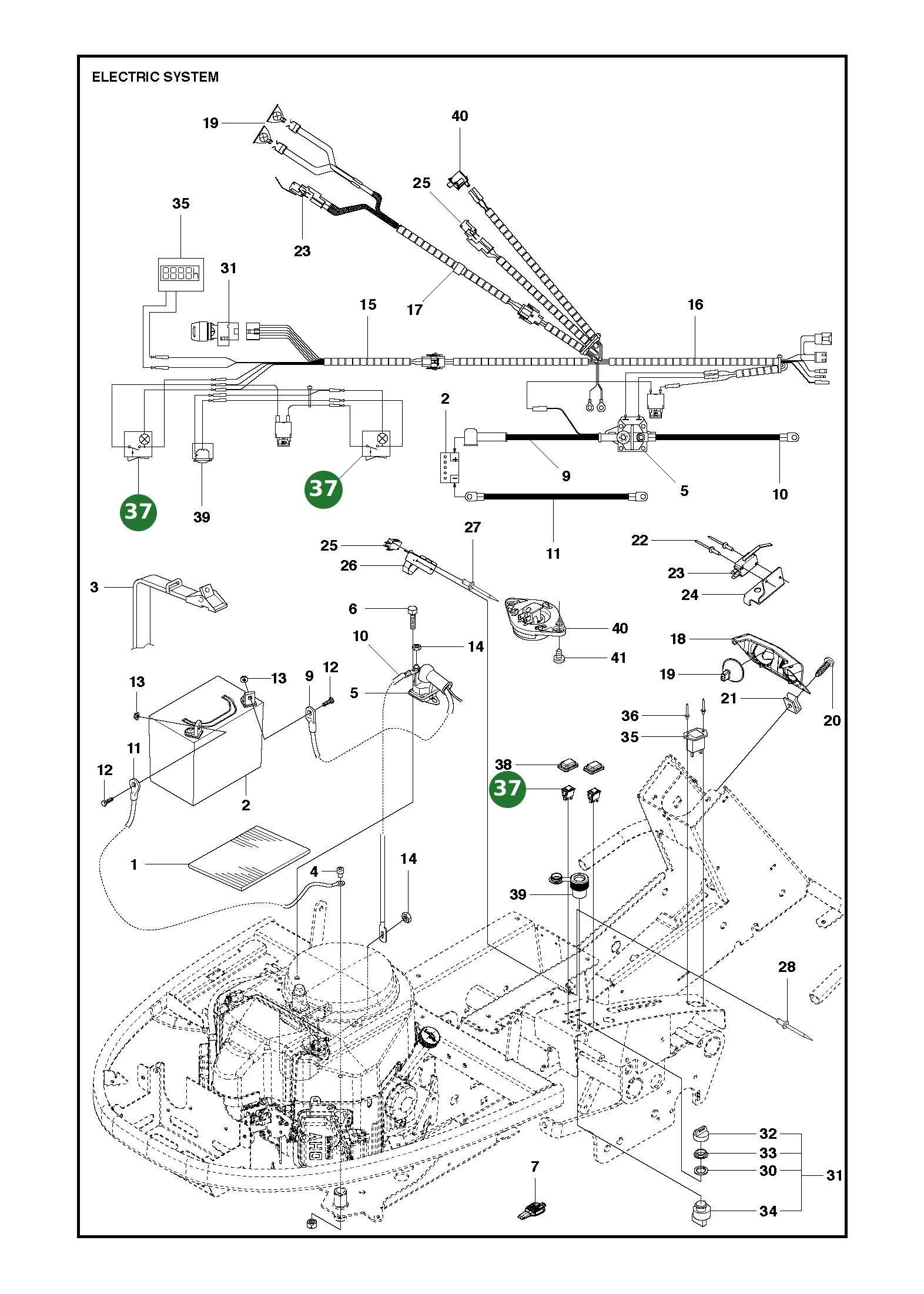 Schalter f&uuml;r Husqvarna Aufsitzrasenm&auml;her R...