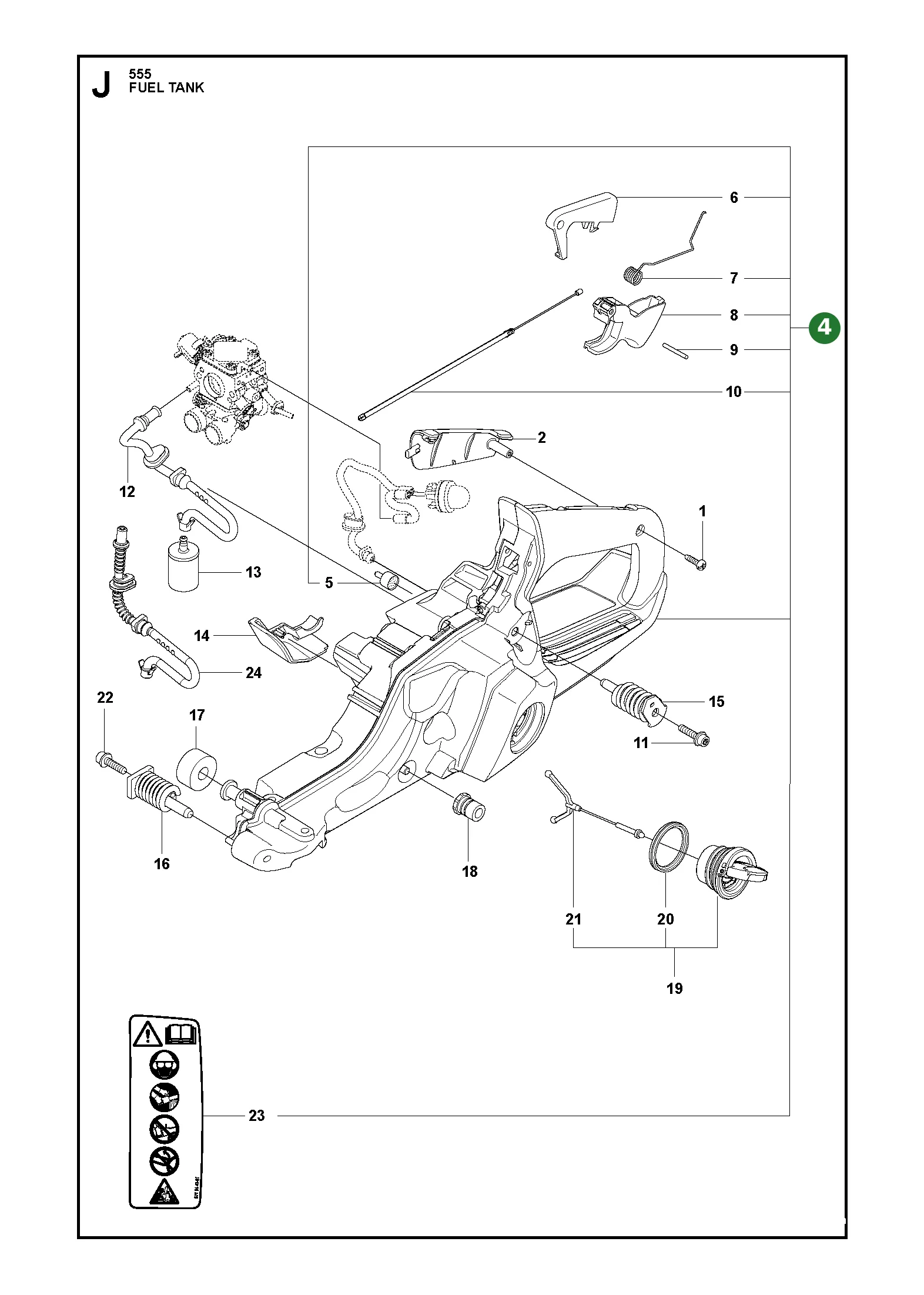Kraftstofftank Kpl. f&uuml;r Husqvarna Motors&auml;gen...