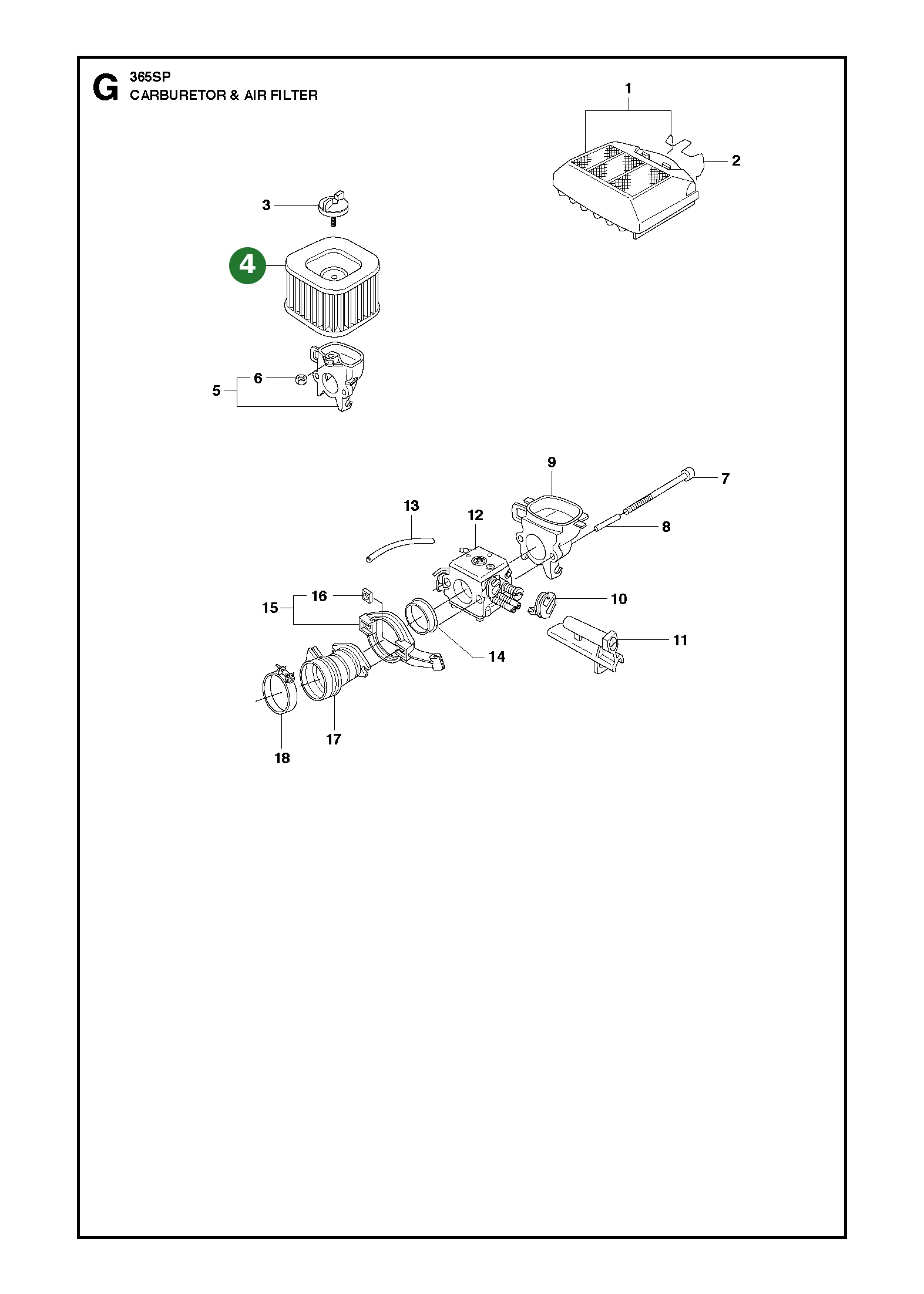 Luftfilter f&uuml;r Husqvarna Motors&auml;gen