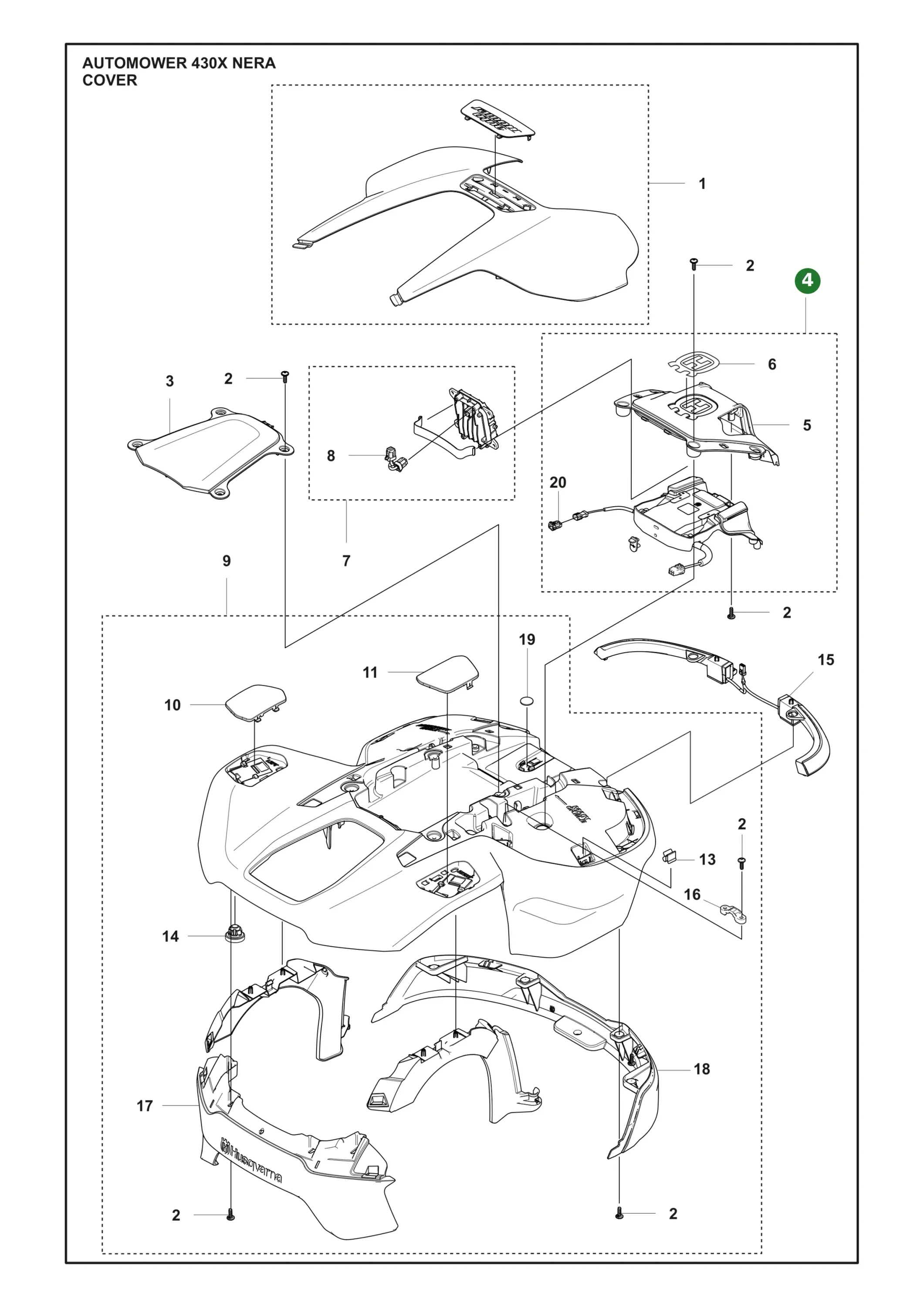 Original Husqvarna Abdeckungssatz vorderes Lademodul...