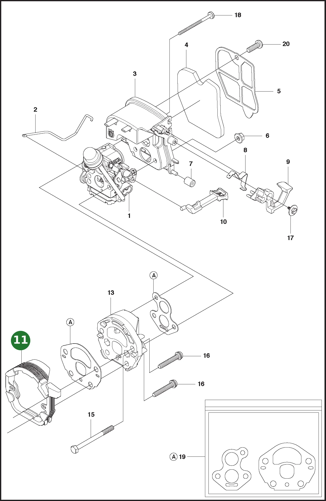 Carb Adaptor Seal f&uuml;r Husqvarna Motors&auml;gen