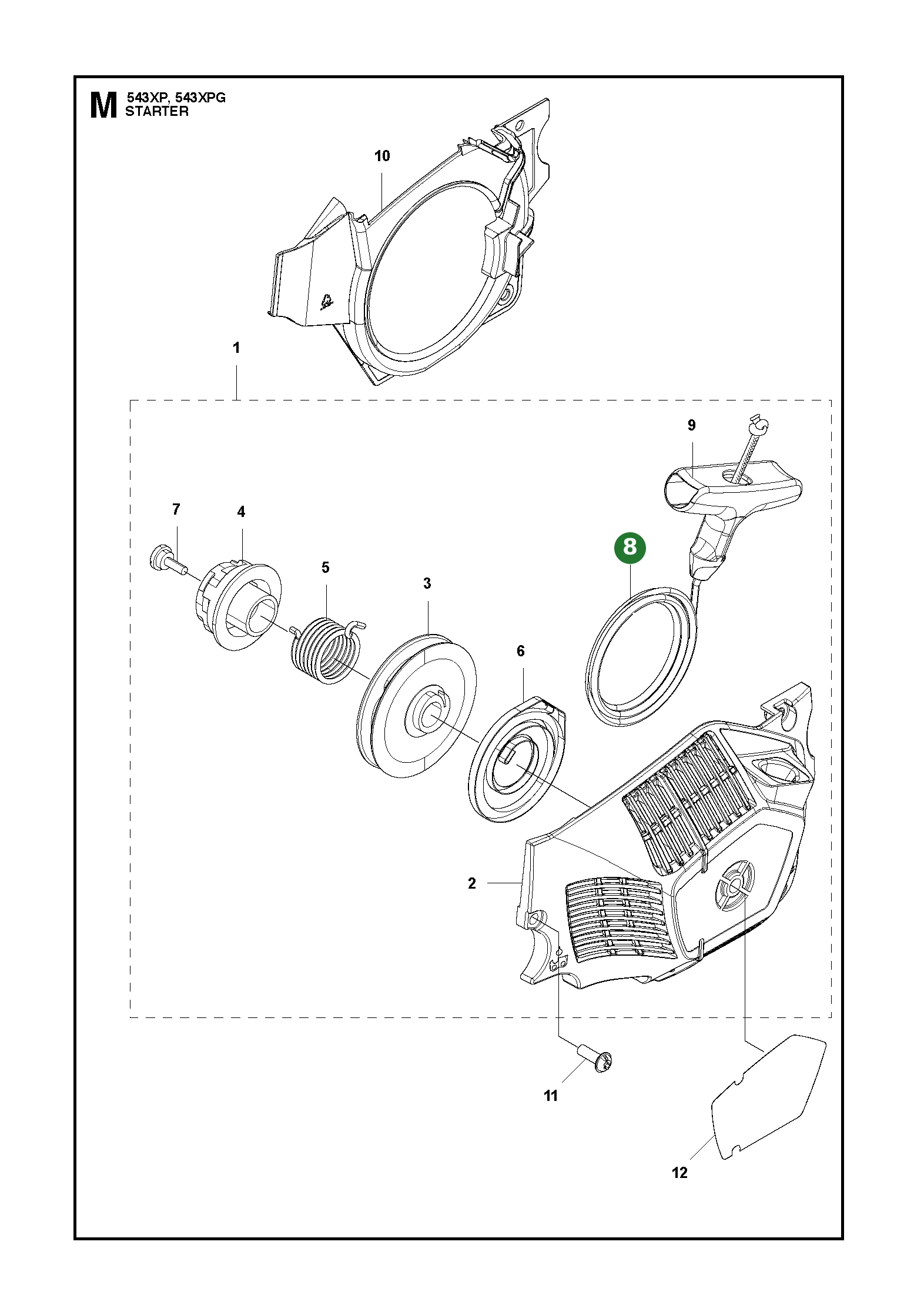 Starterschnur f&uuml;r Husqvarna Motors&auml;gen 543 XP,...