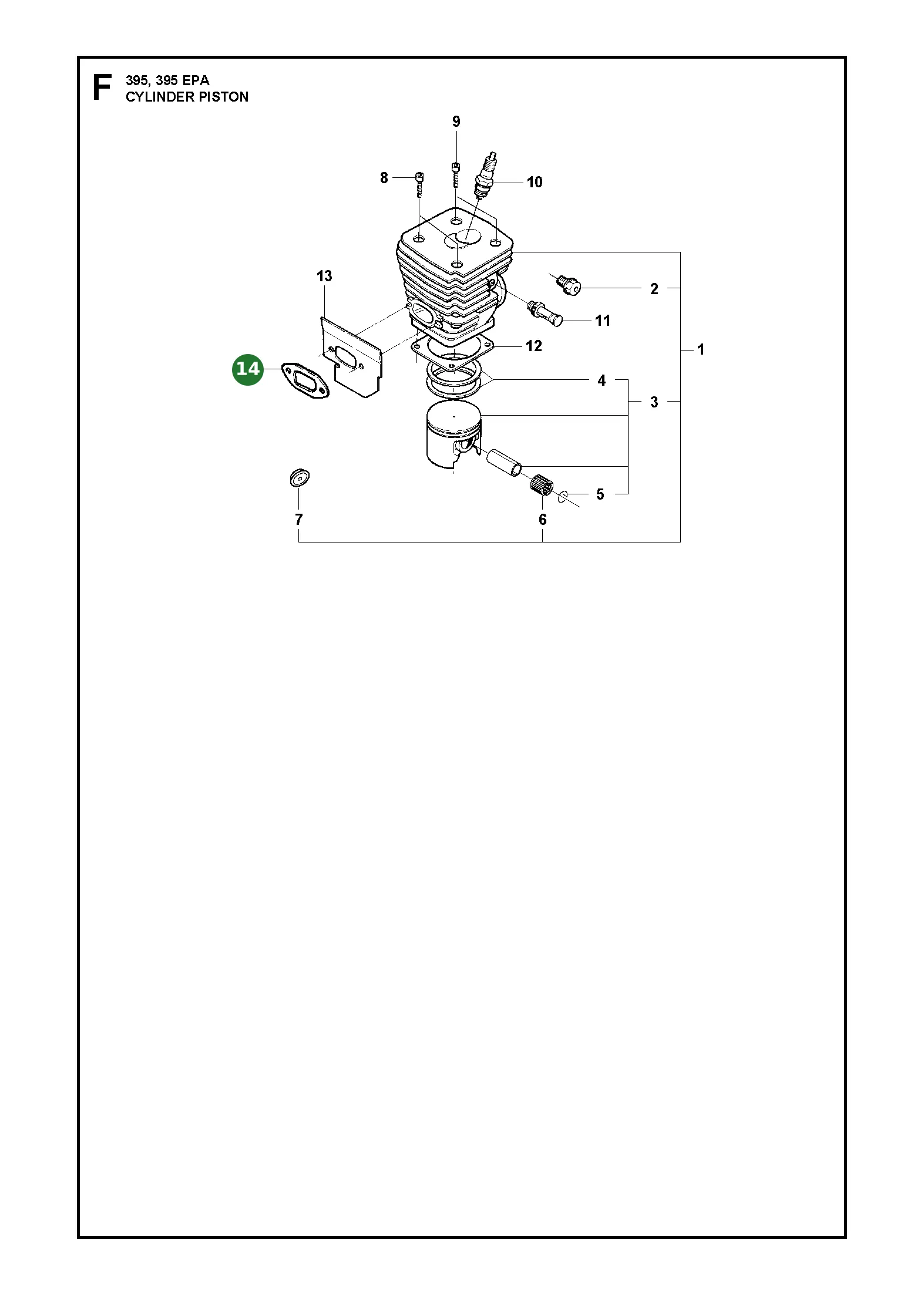Dichtung f&uuml;r Husqvarna Motors&auml;gen 394 XP, 395...