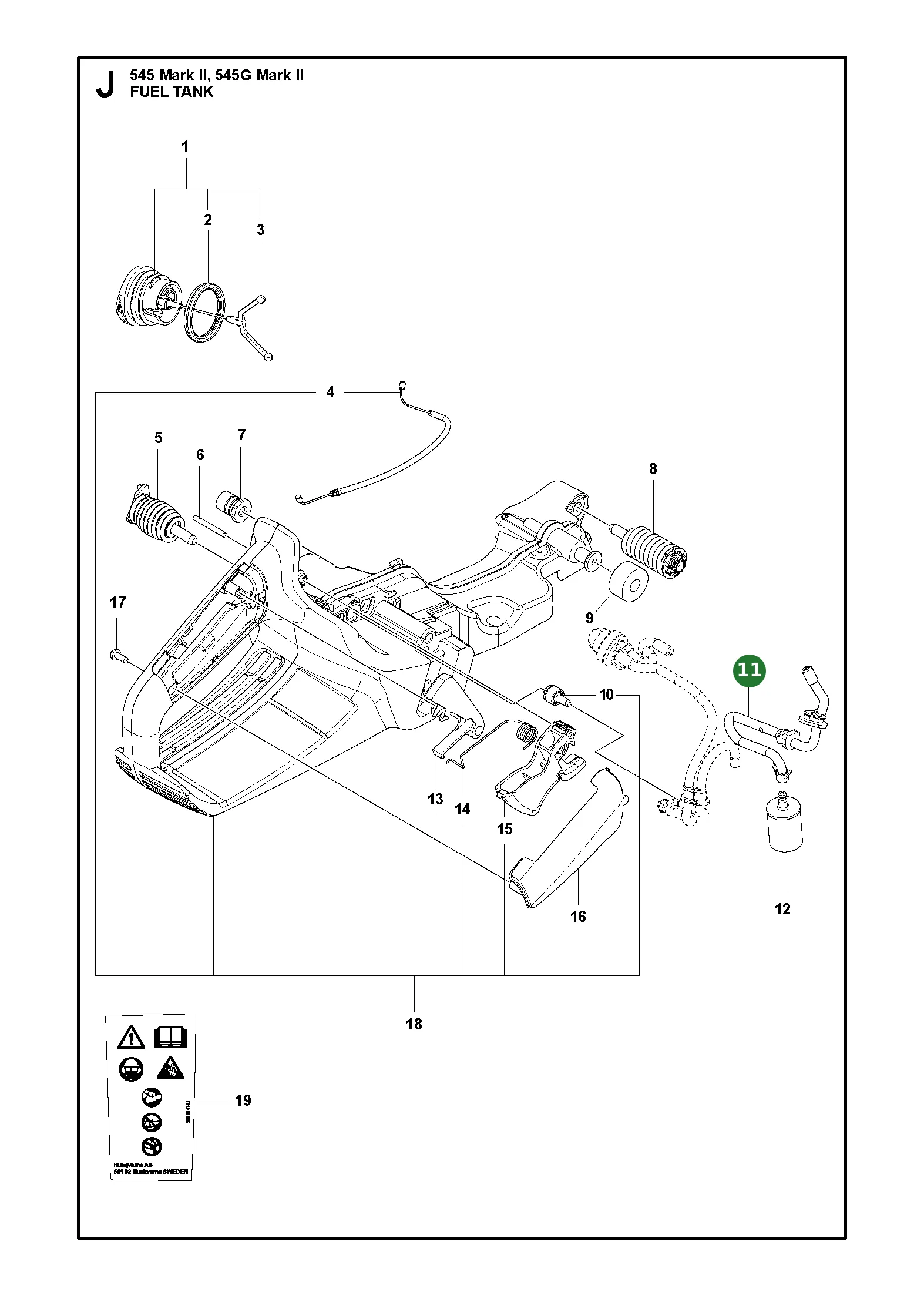 Schlauch f&uuml;r Husqvarna Motors&auml;gen