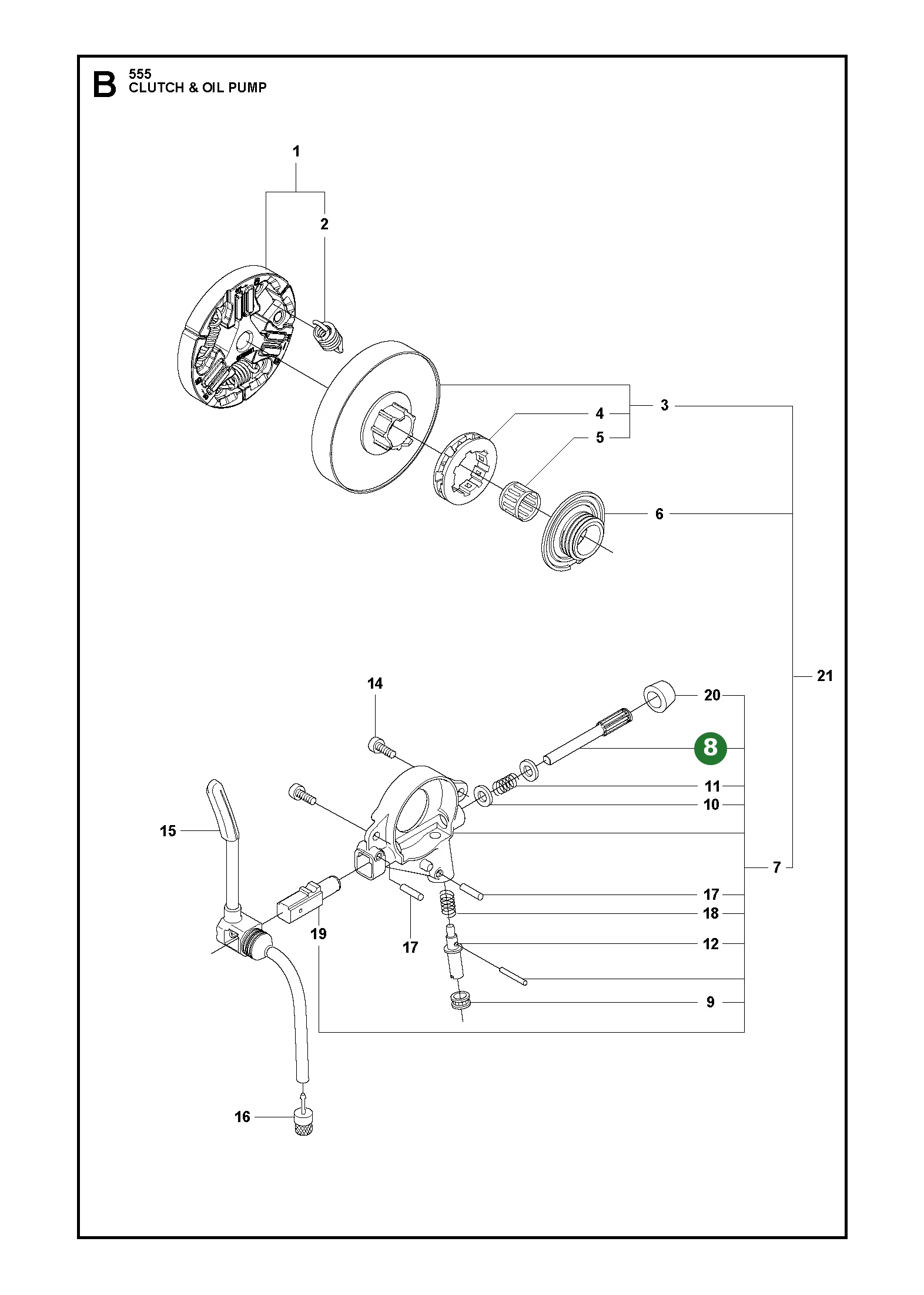 Pumpenkolben f&uuml;r Husqvarna Motors&auml;gen 555, 560...