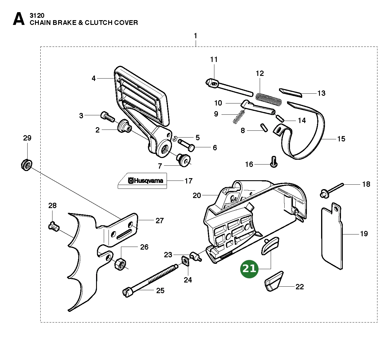 Kettenf&uuml;hrung f&uuml;r Husqvarna Motors&auml;gen...