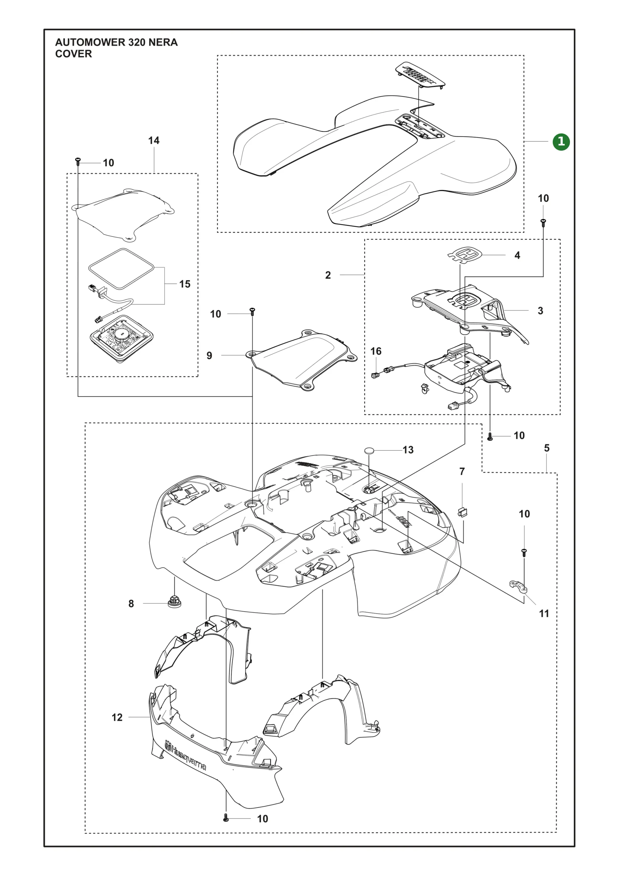 Original Husqvarna Abdeckung oben f&uuml;r Automower 320...
