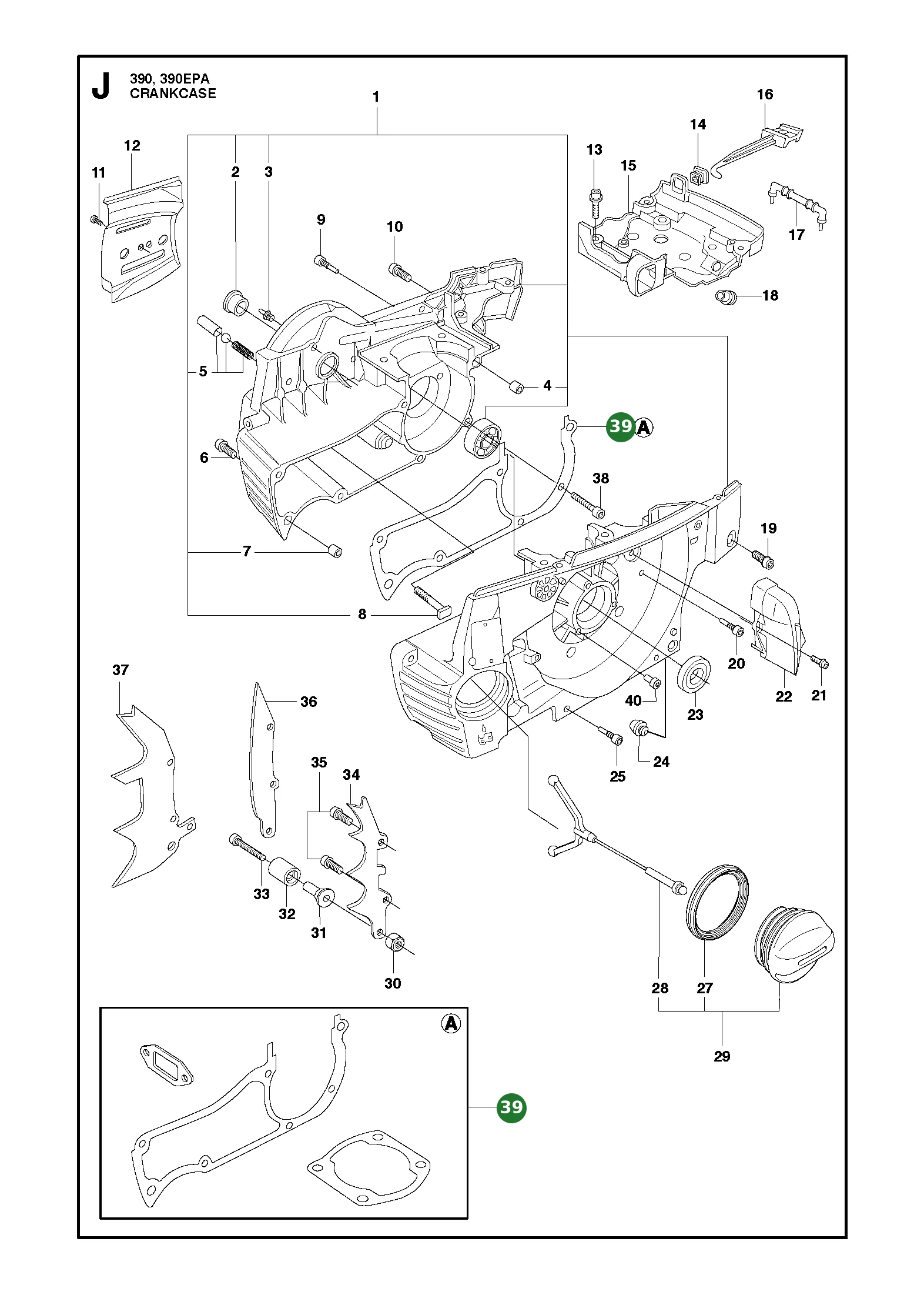 Dichtungssatz f&uuml;r Husqvarna Motors&auml;gen 385 XP,...