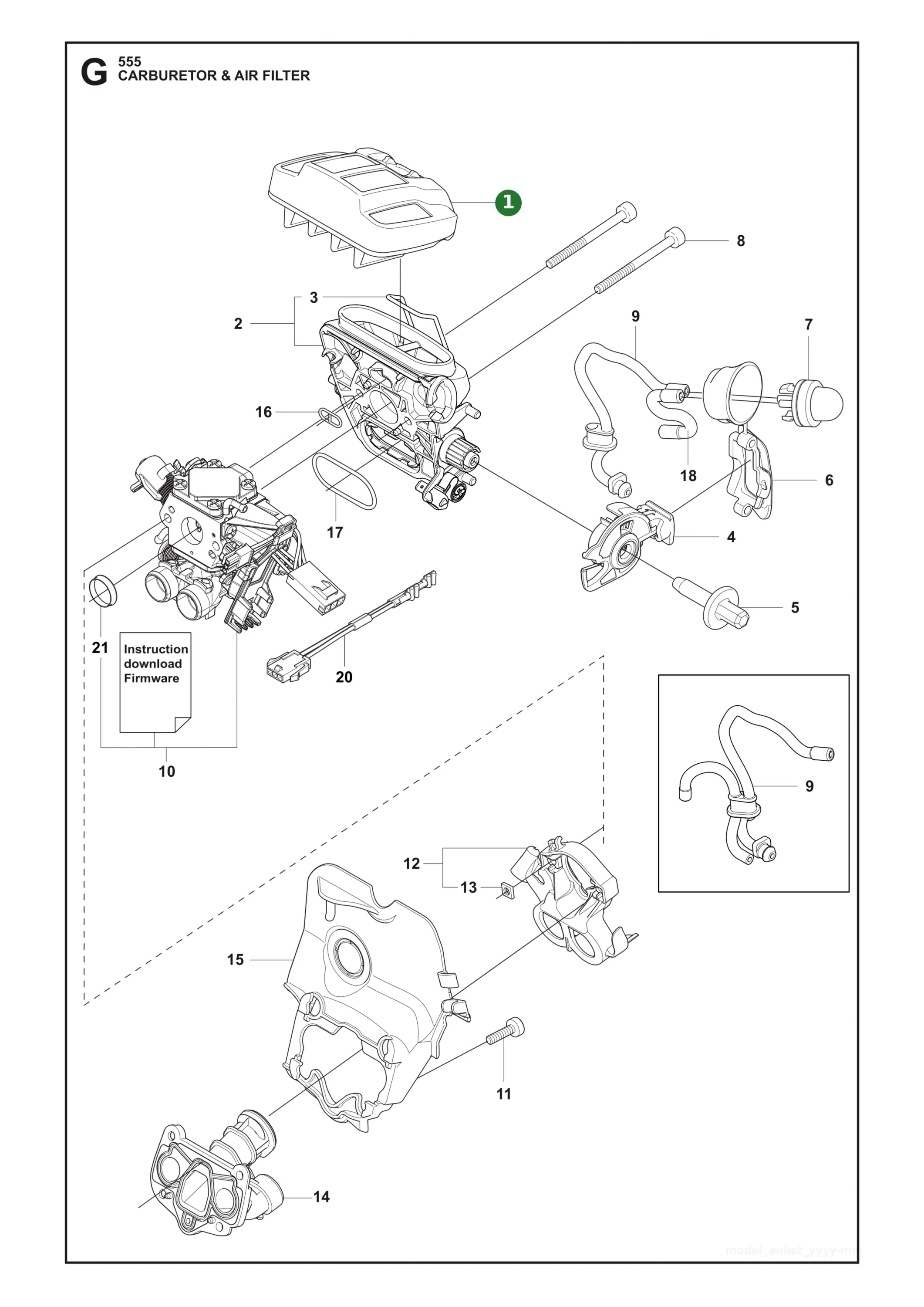 Luftfilter f&uuml;r Husqvarna Motors&auml;gen 555, 556,...