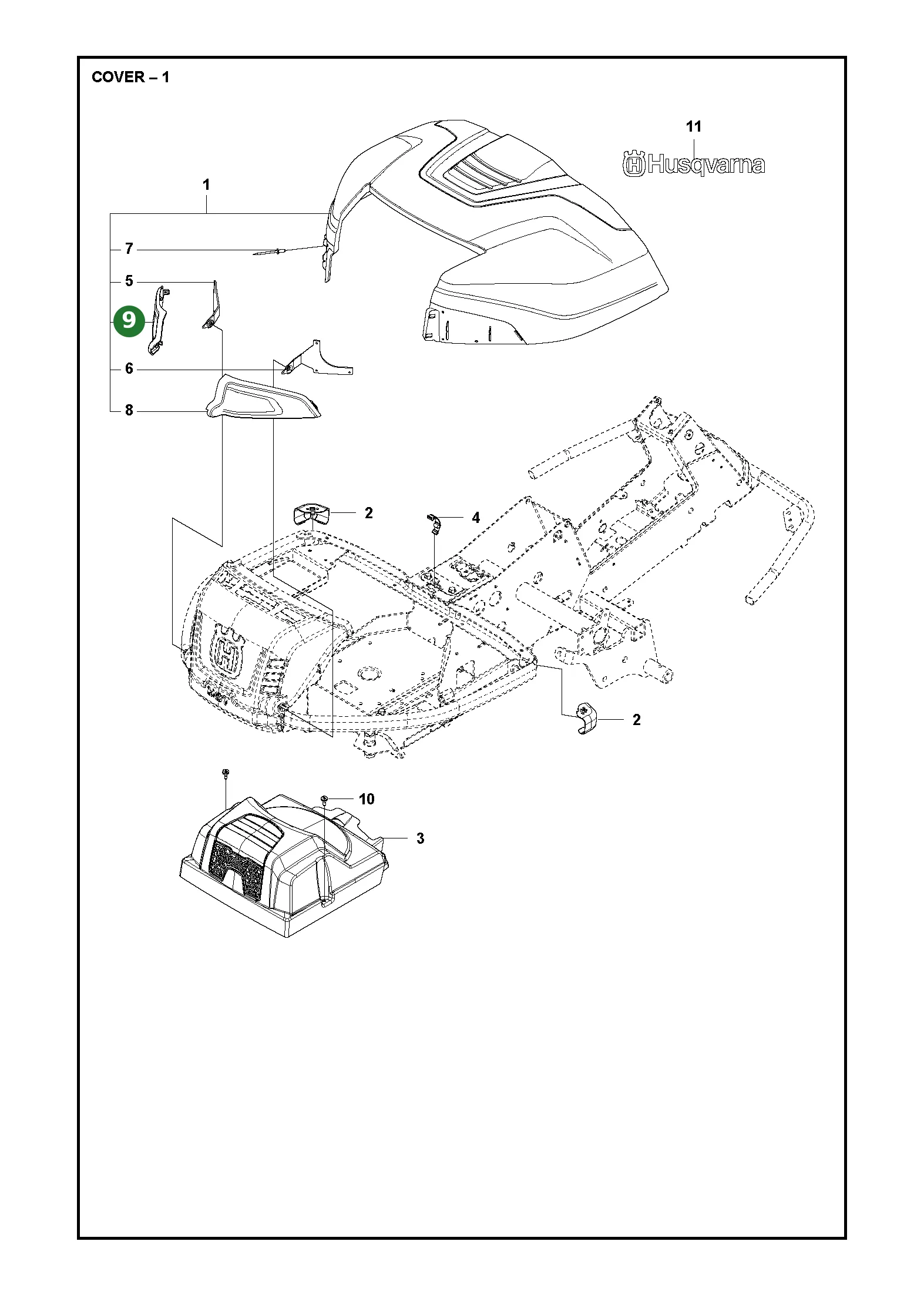 Abdeckung f&uuml;r Husqvarna Aufsitzrasenm&auml;her
