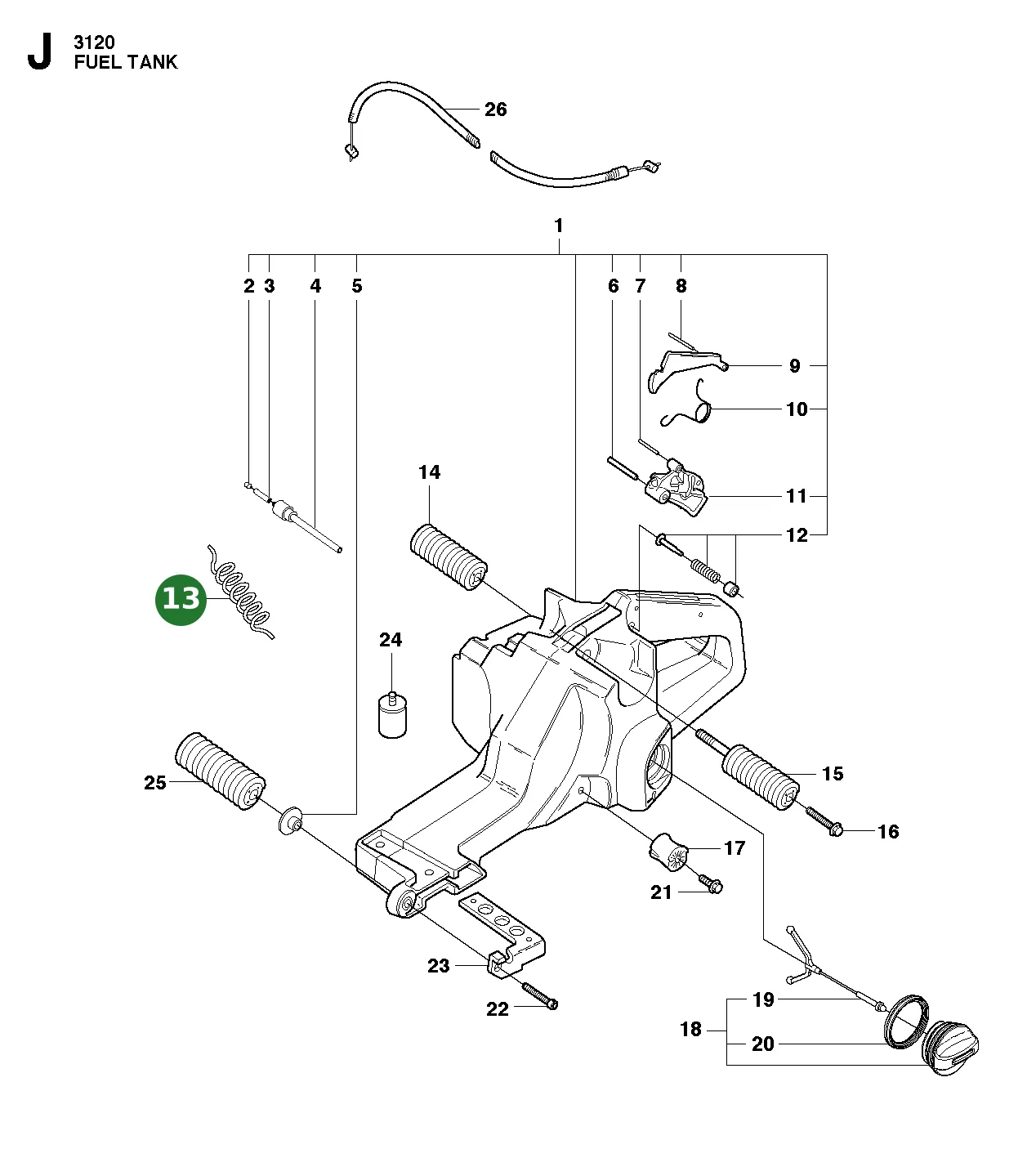 Kraftstoffschlauch f&uuml;r Husqvarna Motors&auml;gen