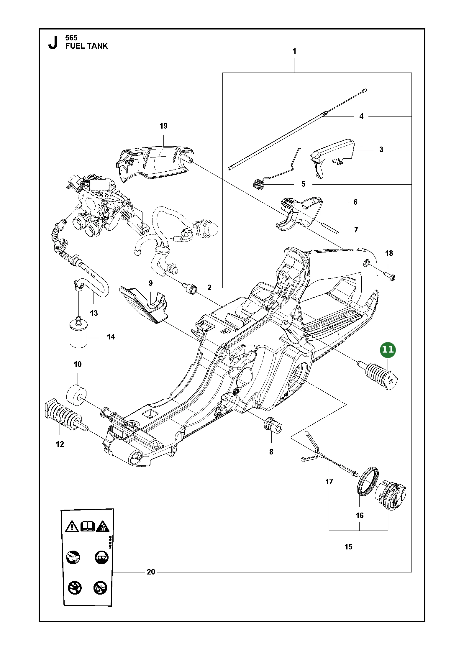 Vibrationsd&auml;mpfer f&uuml;r Husqvarna Motors&auml;gen...
