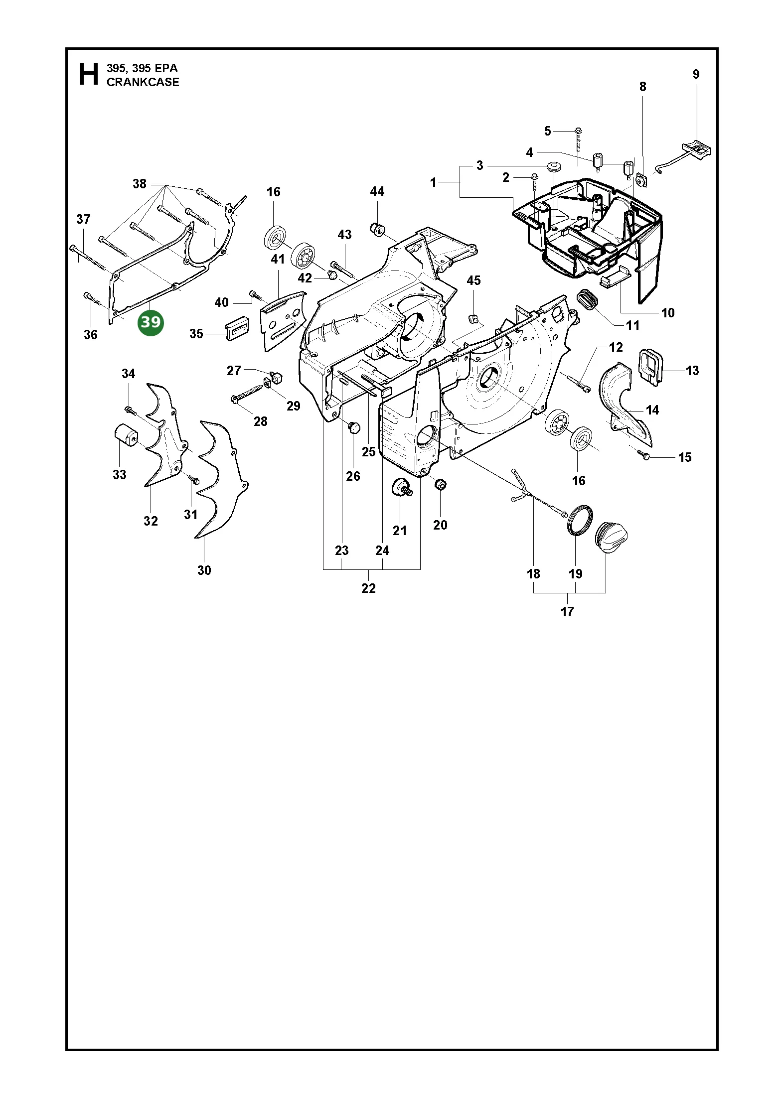 Dichtung f&uuml;r Husqvarna Motors&auml;gen 395 XP, 395...