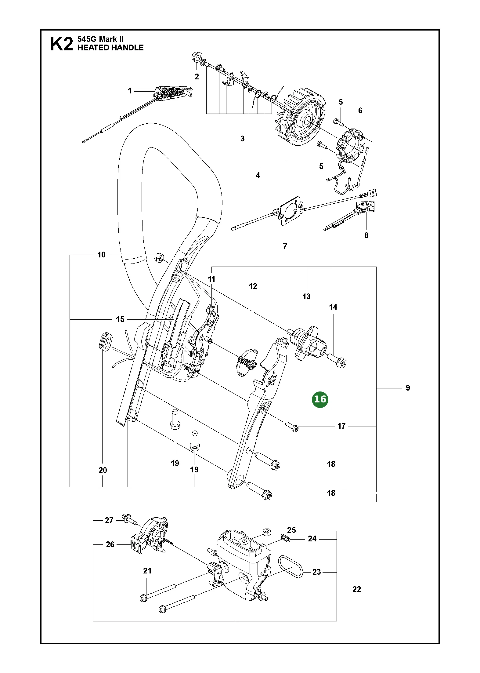 Cover f&uuml;r Husqvarna Motors&auml;gen 545 II, 545G II,...