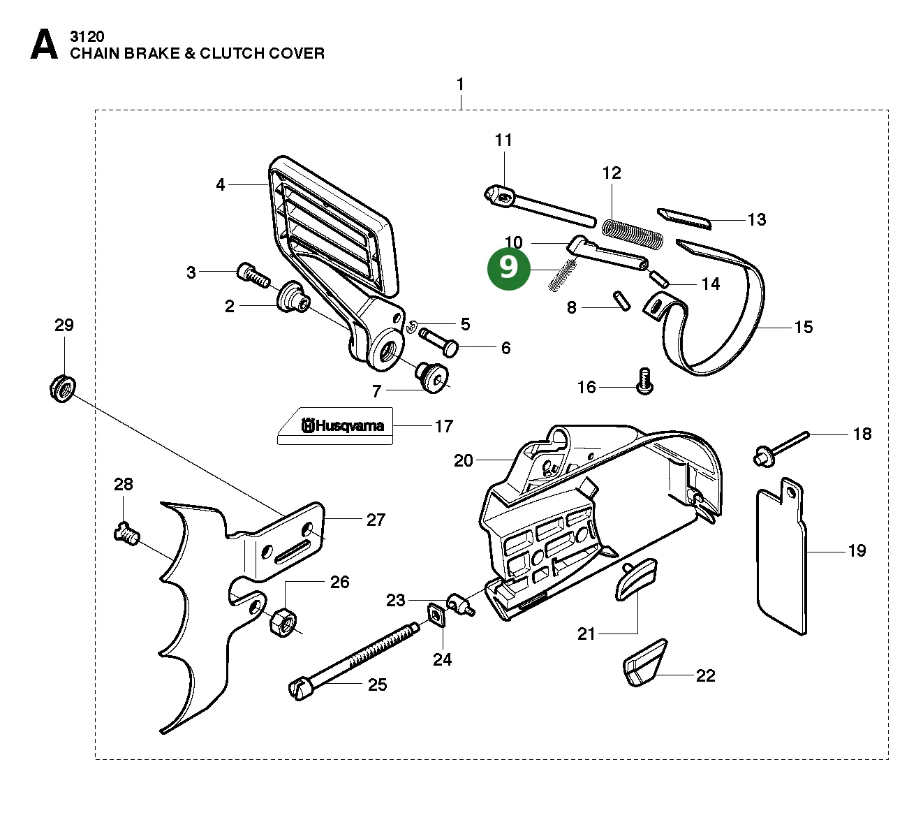 Sicherungsfeder f&uuml;r Husqvarna Motors&auml;gen 3120,...