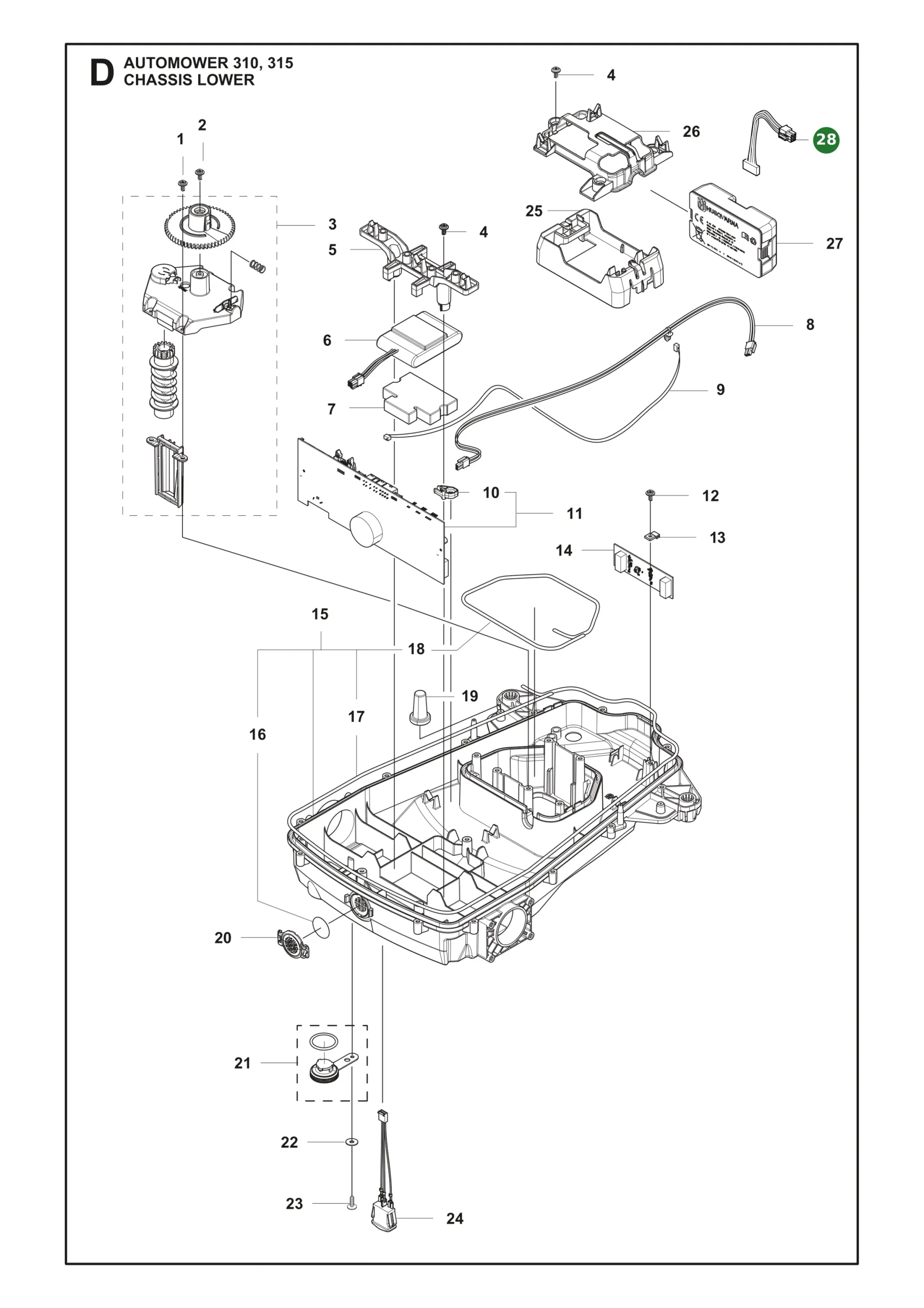 Anschlusskabel Akku f&uuml;r Automower 3er 4er Serie ab...