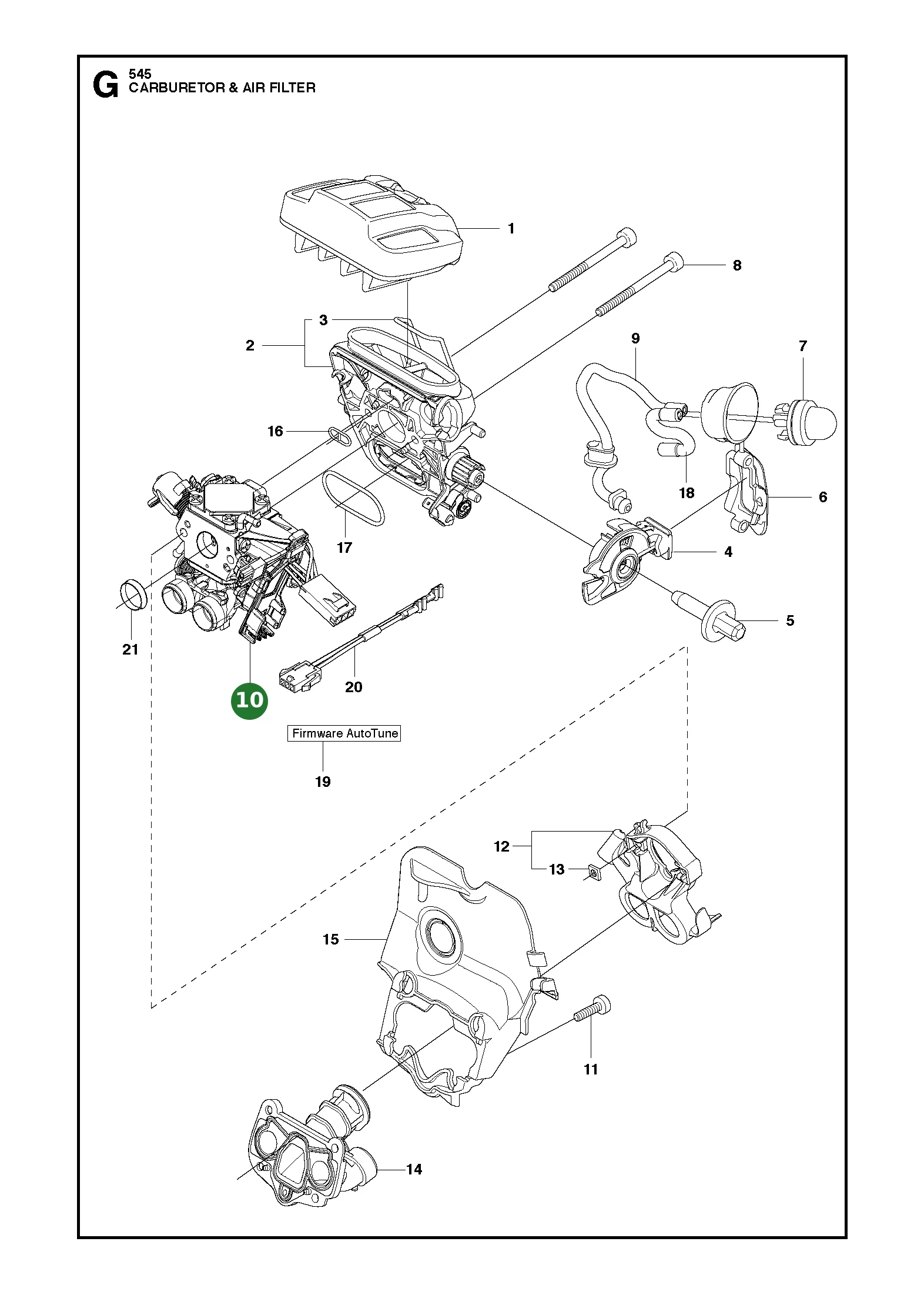 Vergaser Kit f&uuml;r Husqvarna Motors&auml;gen 545