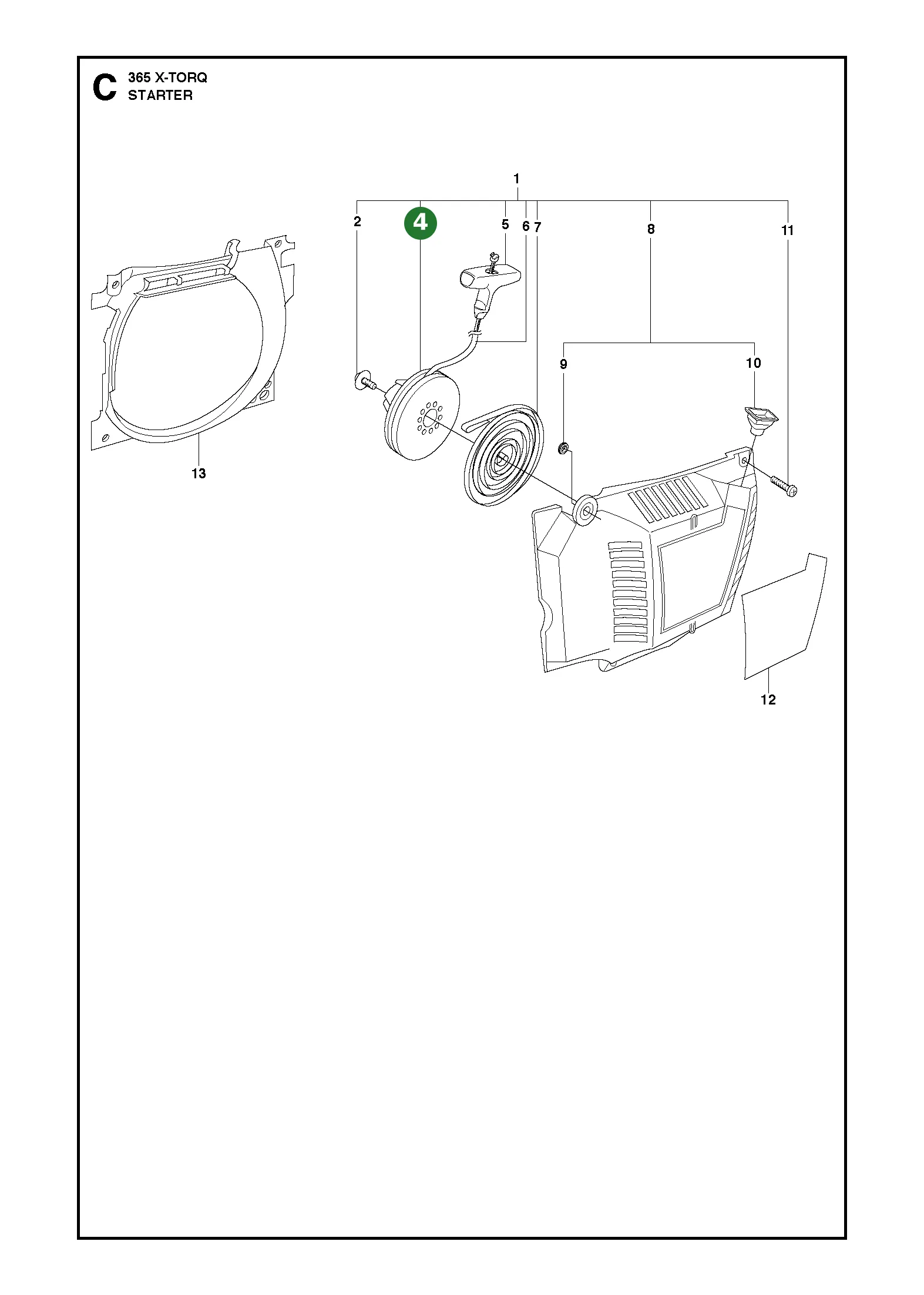 Seilrolle f&uuml;r Husqvarna Motors&auml;gen