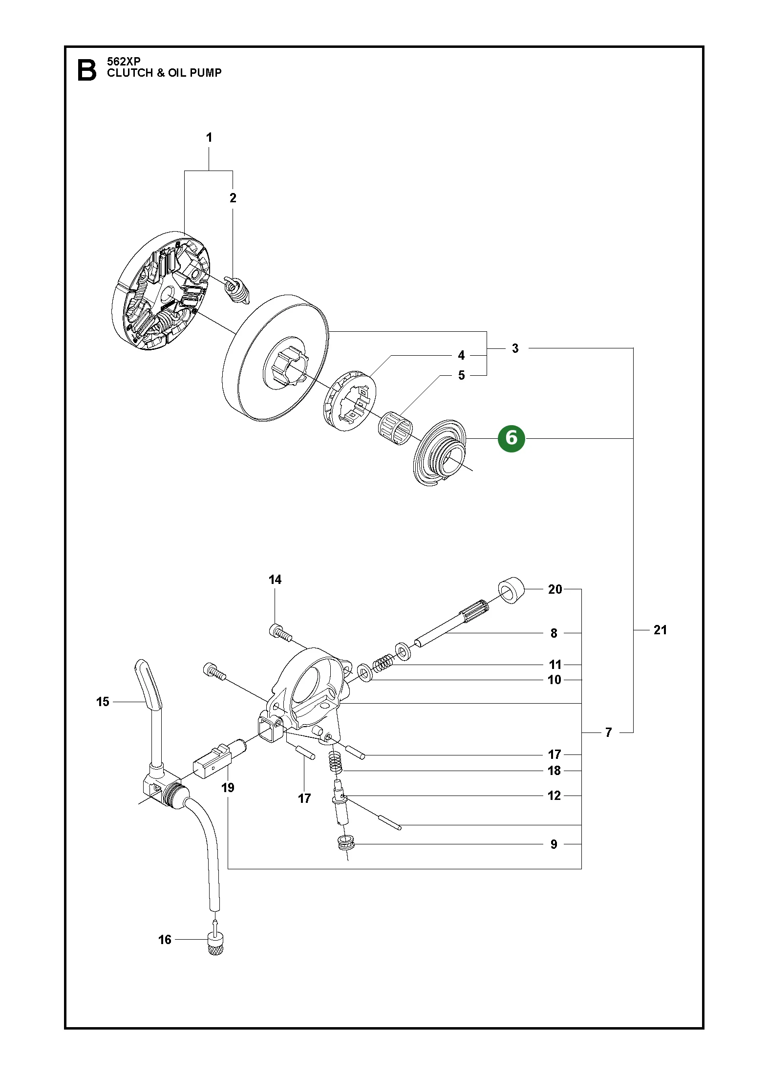 Schneckenrad f&uuml;r Husqvarna Motors&auml;gen 556, 562...