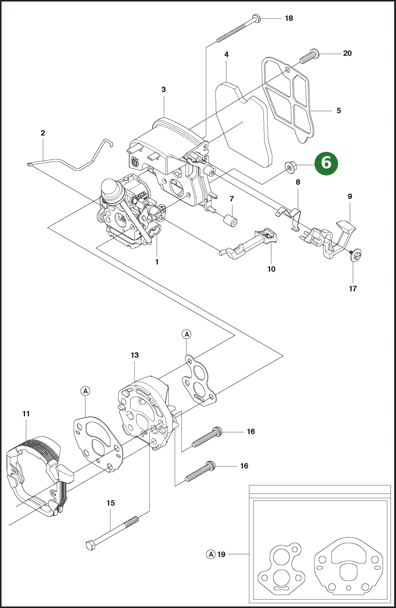 Mutter f&uuml;r Husqvarna Motors&auml;gen