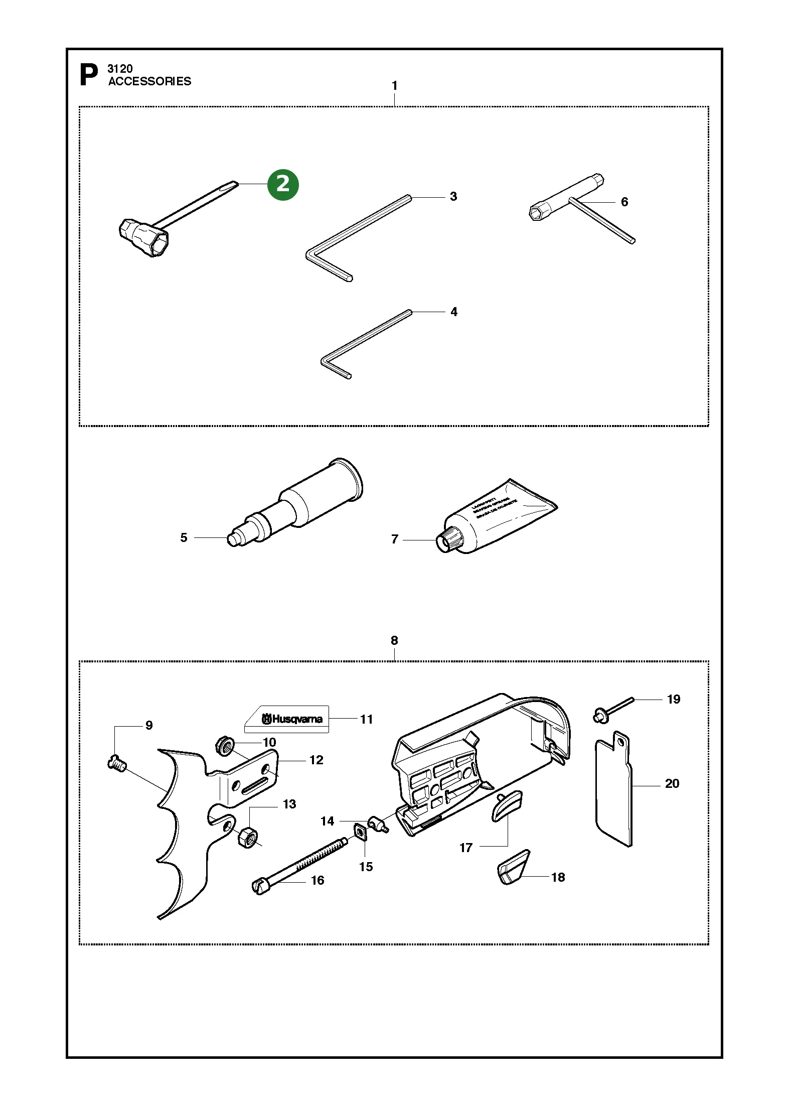 Kombischl&uuml;ssel f&uuml;r Husqvarna Motors&auml;gen...