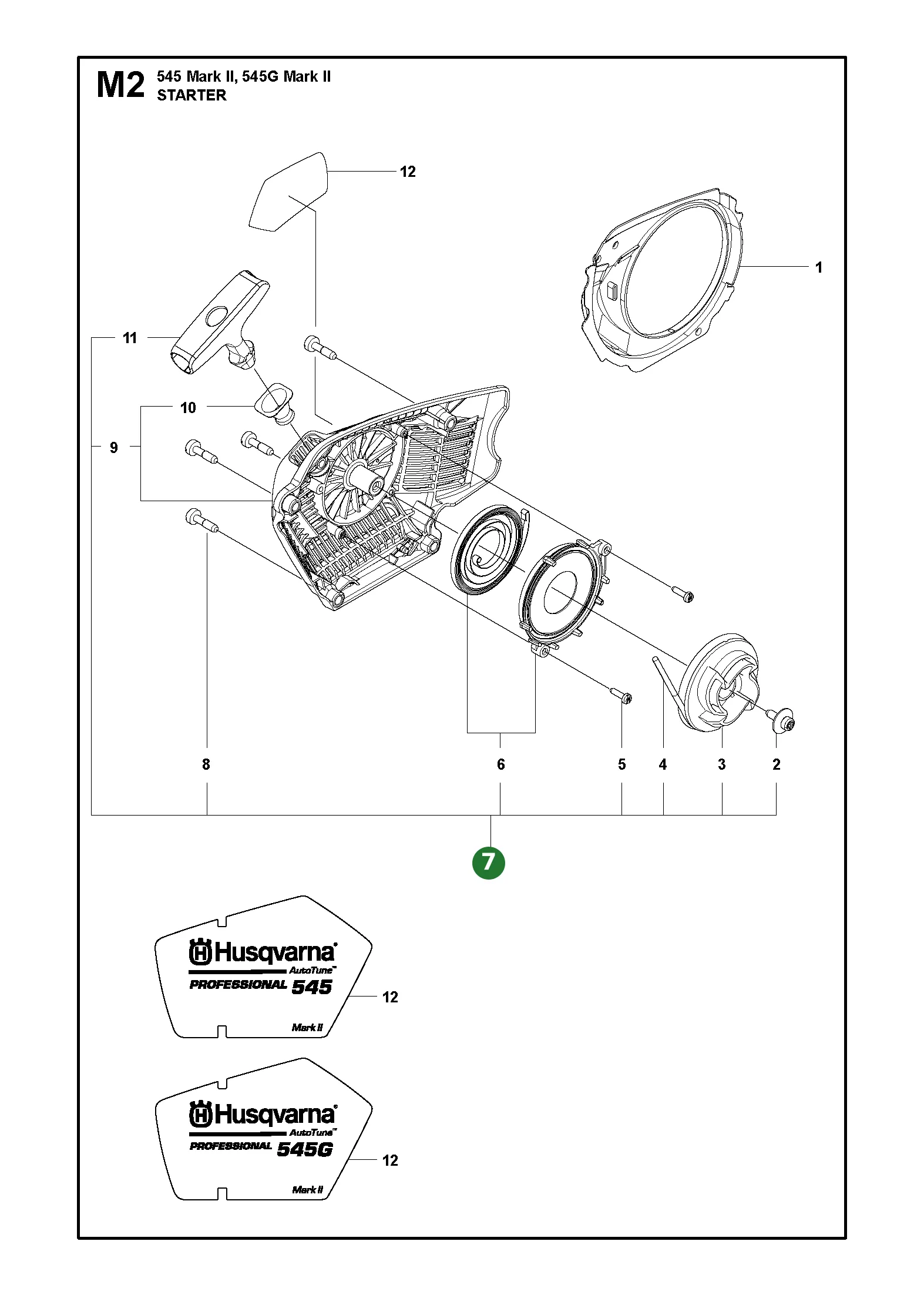 Startvorrichtung Kpl. f&uuml;r Husqvarna Motors&auml;gen...