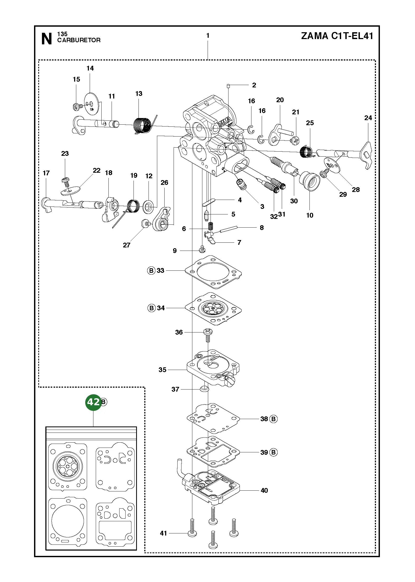 Dichtungssatz f&uuml;r Husqvarna Motors&auml;gen
