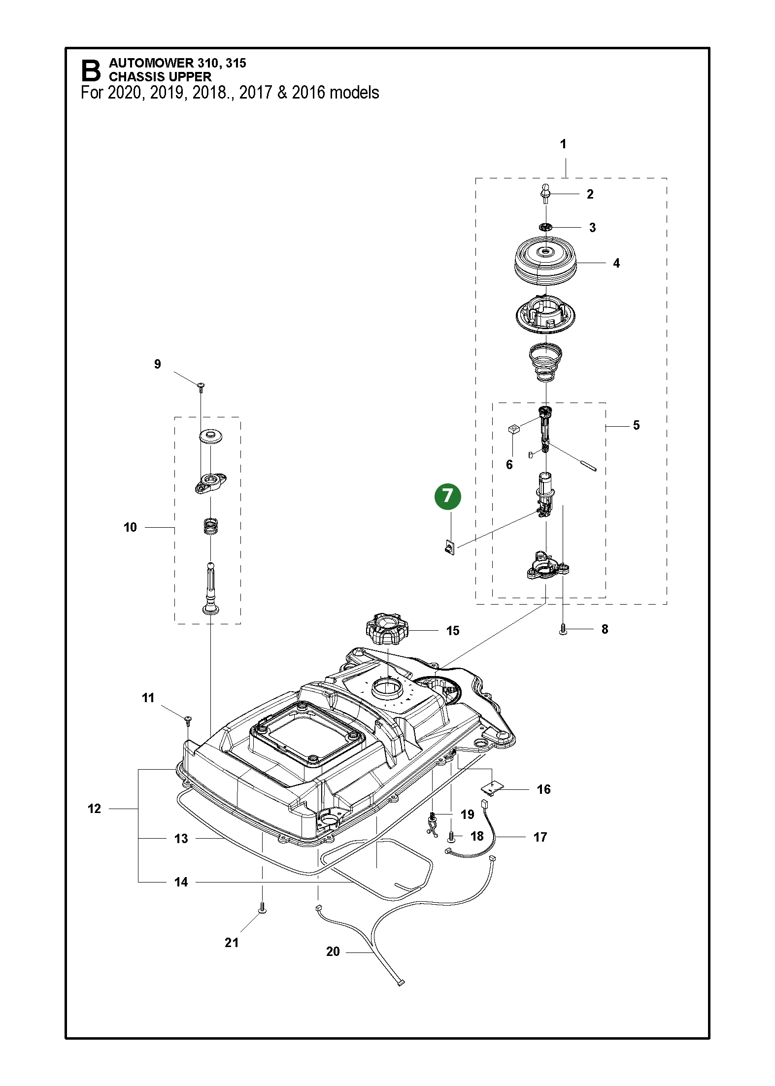 Husqvarna Hebesensor Platine f&uuml;r AM 310 315 315X 420...