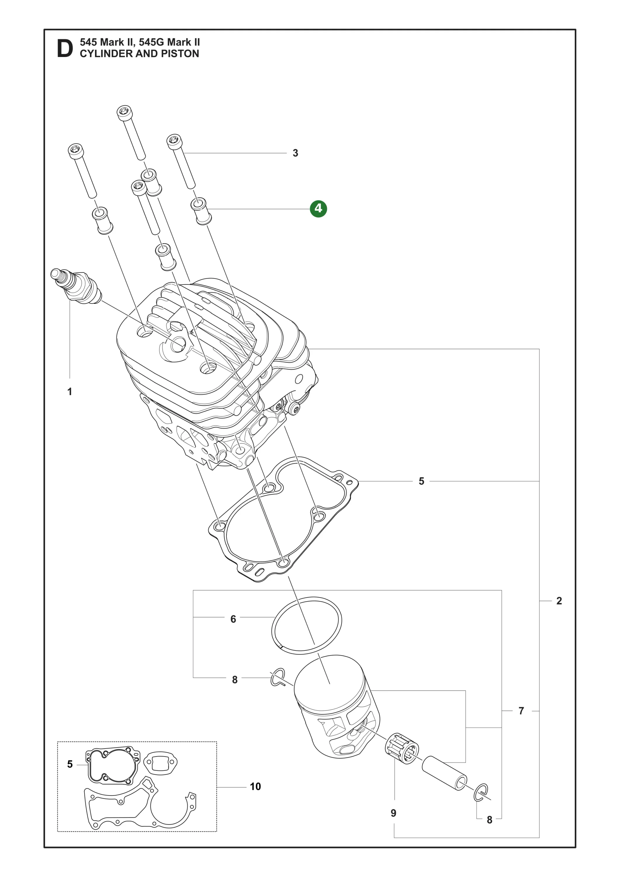 H&uuml;lse f&uuml;r Husqvarna Motors&auml;gen