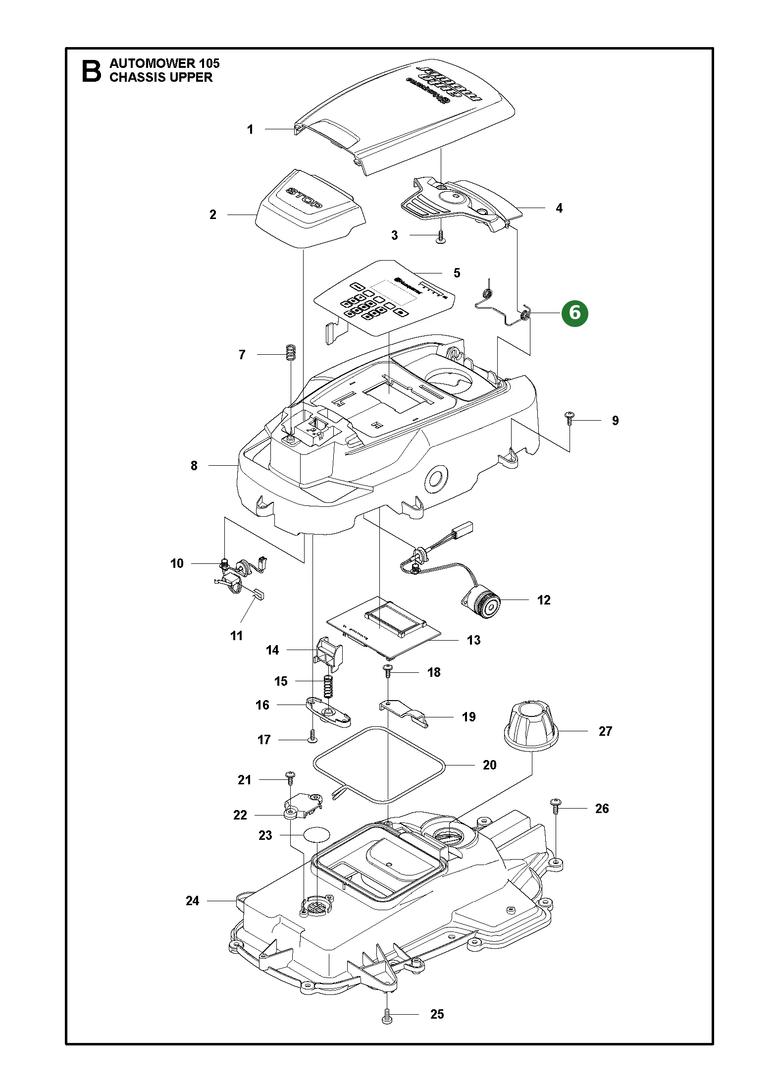 Husqvarna Feder f&uuml;r Deckel Automower 105 305 (bis...