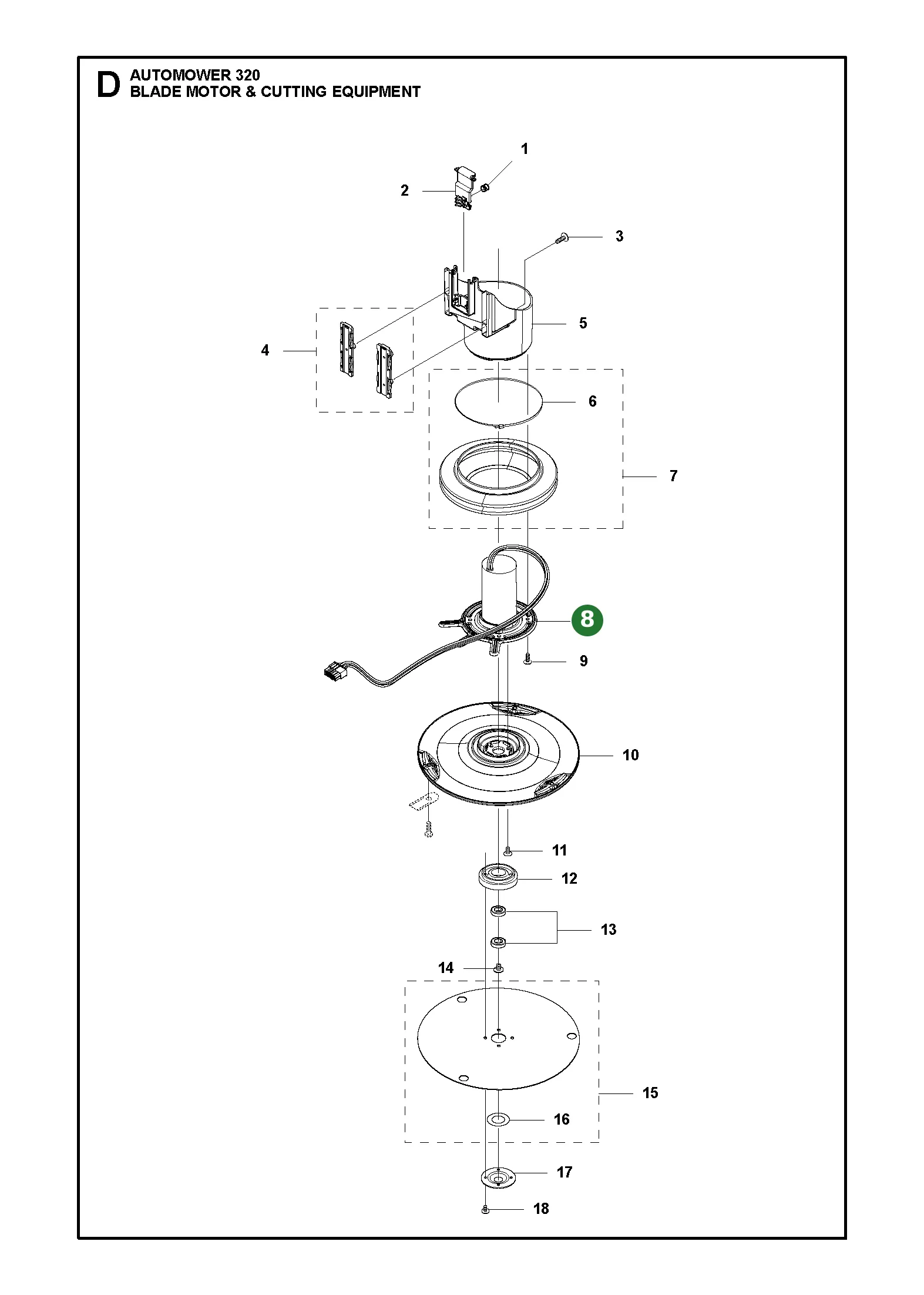 Husqvarna Messermotor f&uuml;r Automower 320 und 330X