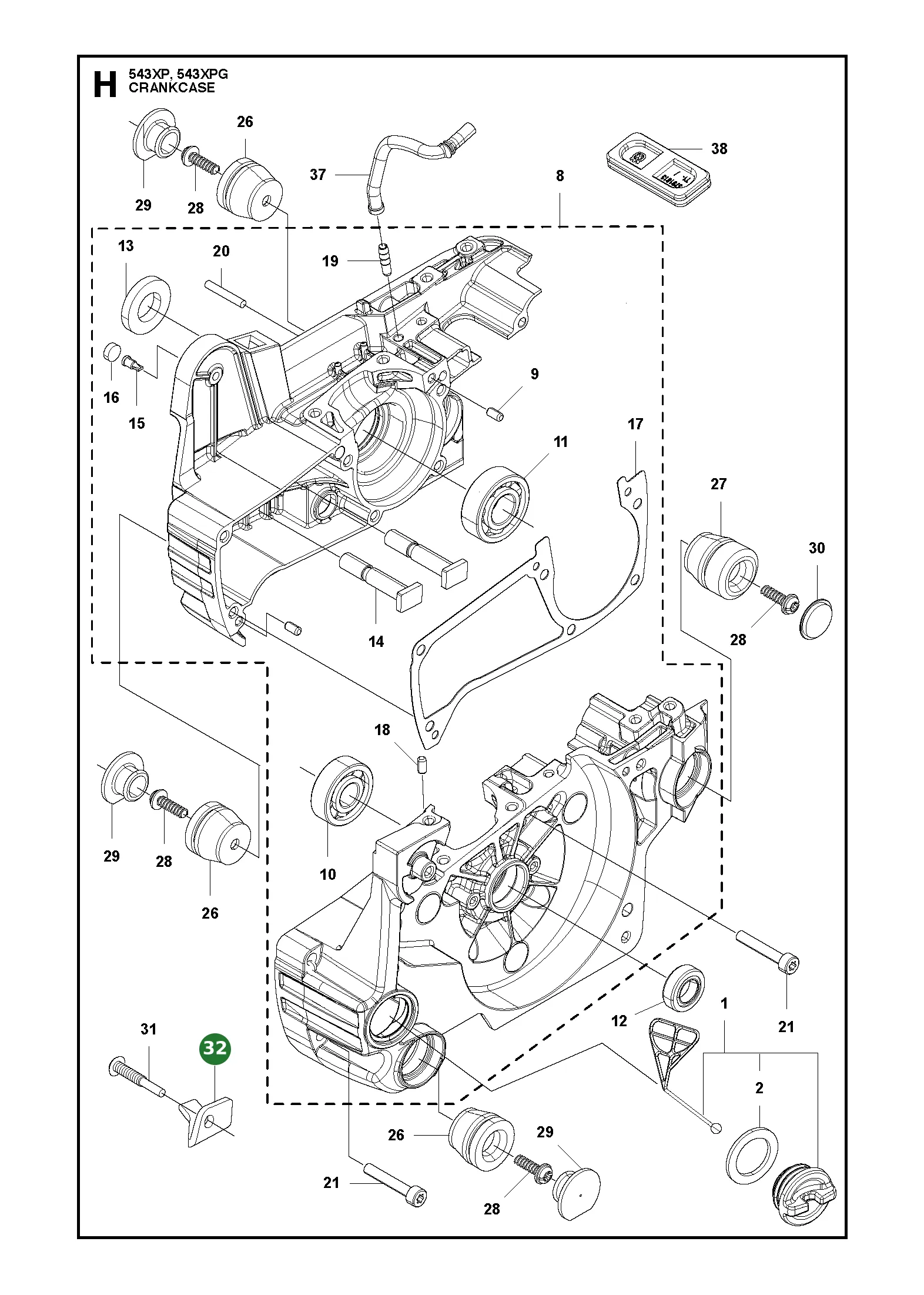 Kettenf&auml;nger f&uuml;r Husqvarna Motors&auml;gen 543...