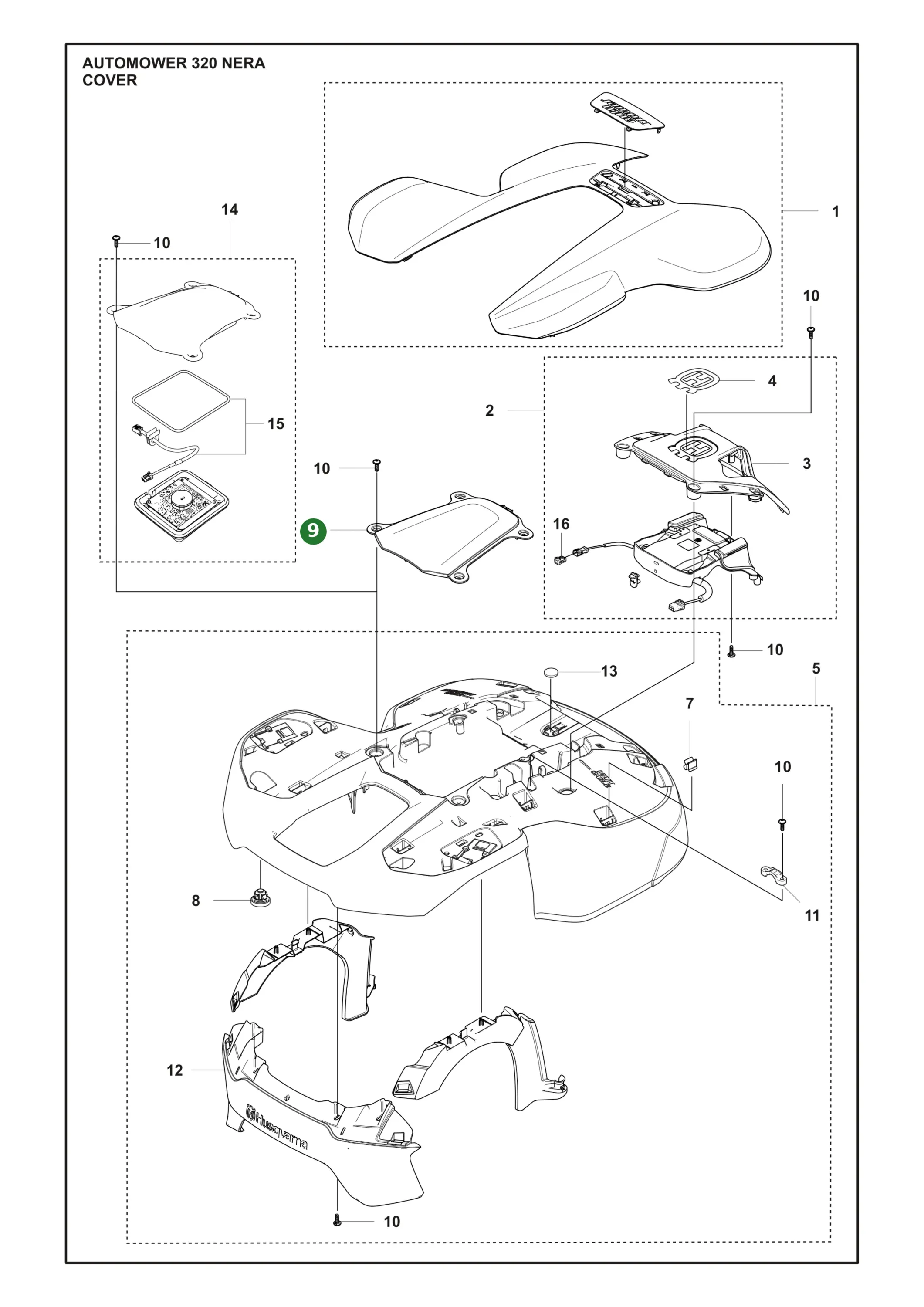 Original Husqvarna Schaltbrett Zubeh&ouml;r f&uuml;r...