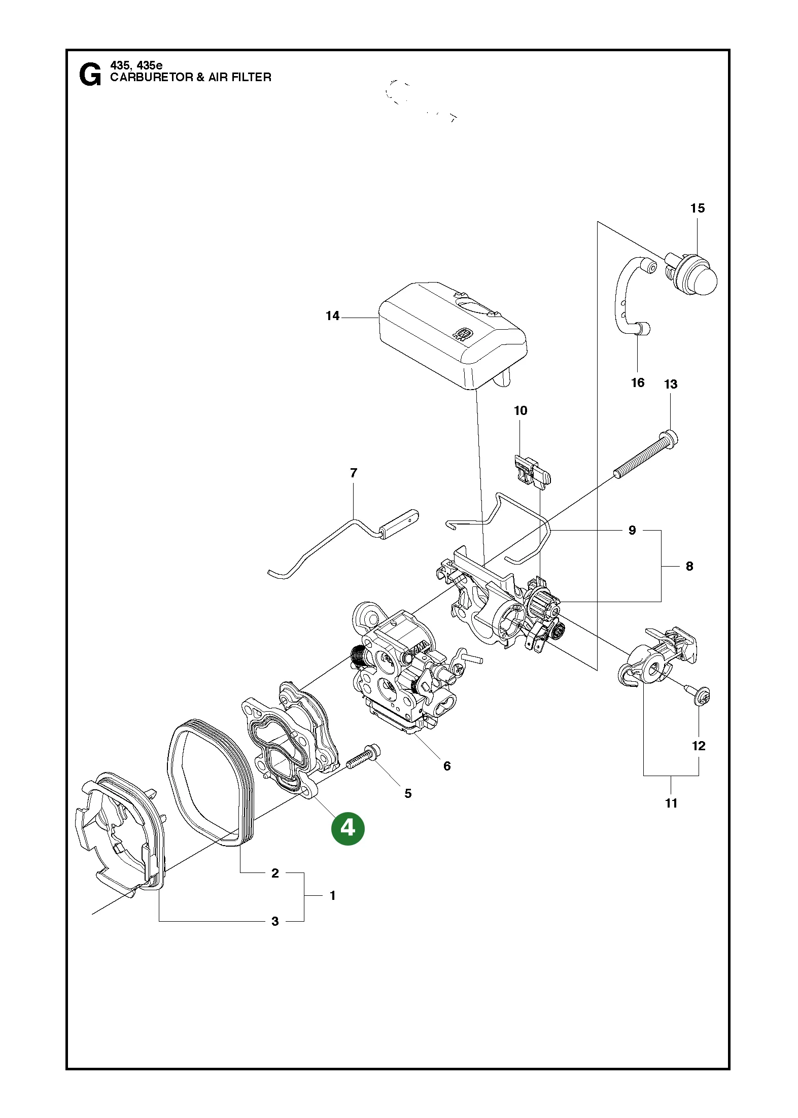 Ansaugrohr f&uuml;r Husqvarna Motors&auml;gen 135, 140,...