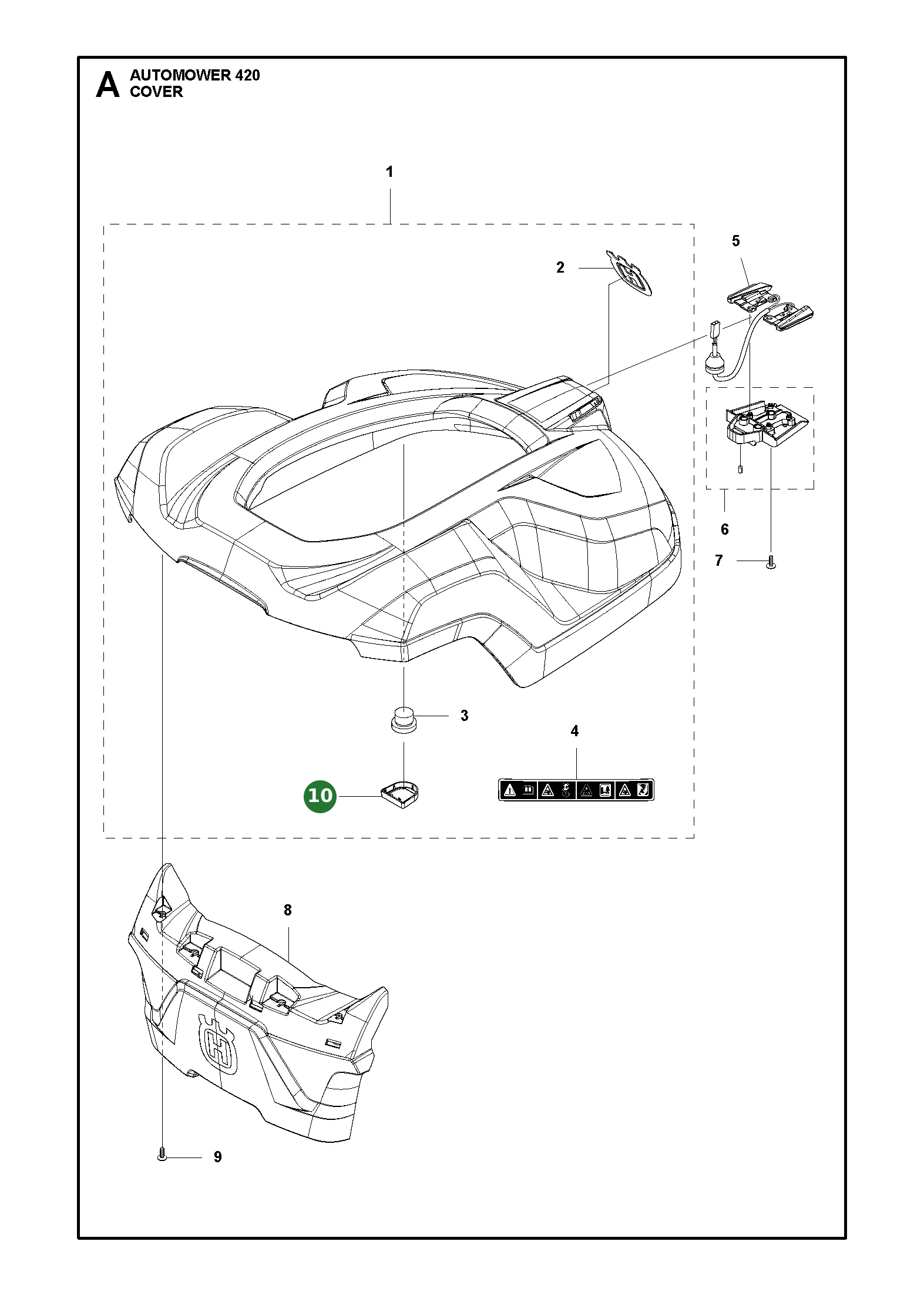 Sicherungsblech f&uuml;r Husqvarna Automower 420, 440