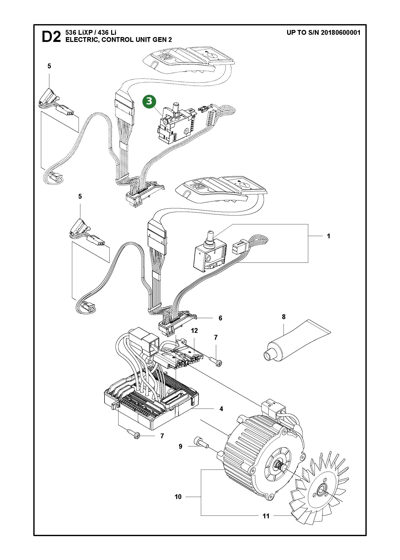 Schalter f&uuml;r Husqvarna Motors&auml;gen 436Li, 536Li...