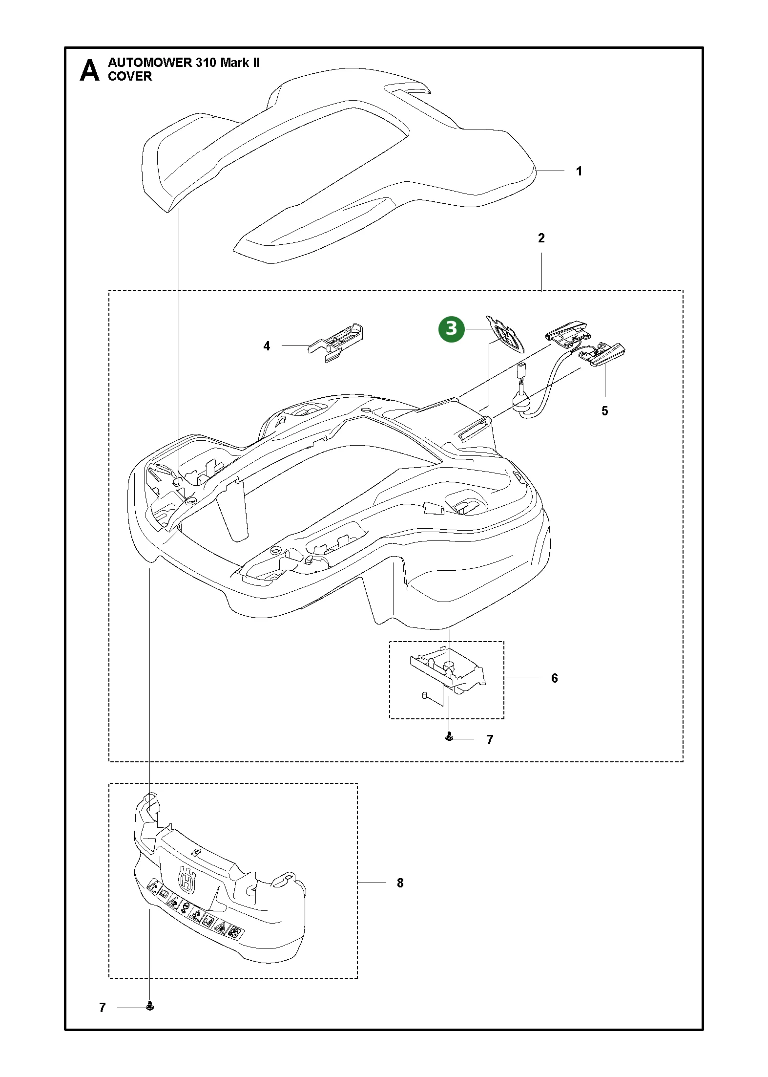 Aufkleber f&uuml;r Husqvarna M&auml;hroboter